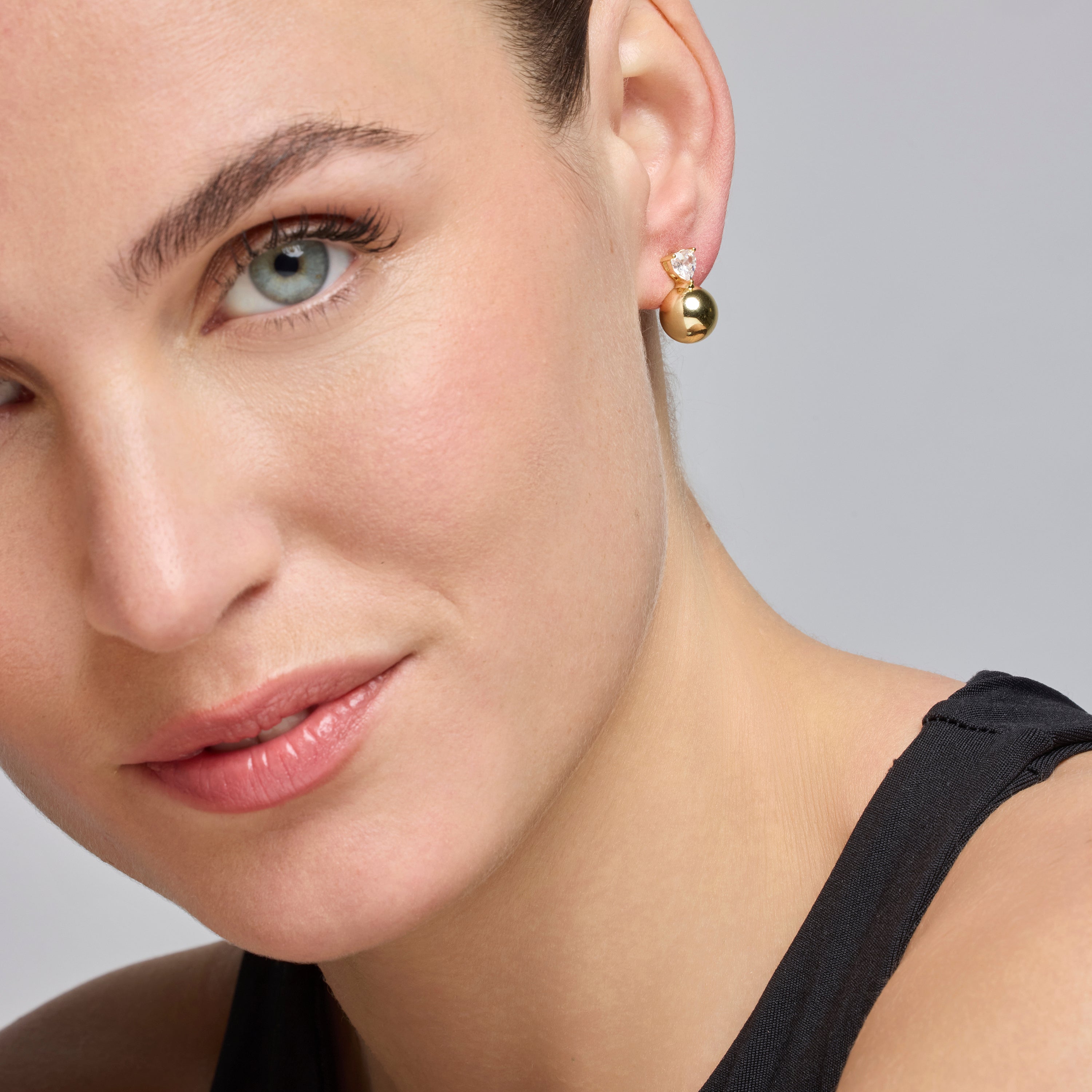 Pendientes con Circonita Brillante acabado oro 18k - Miora
