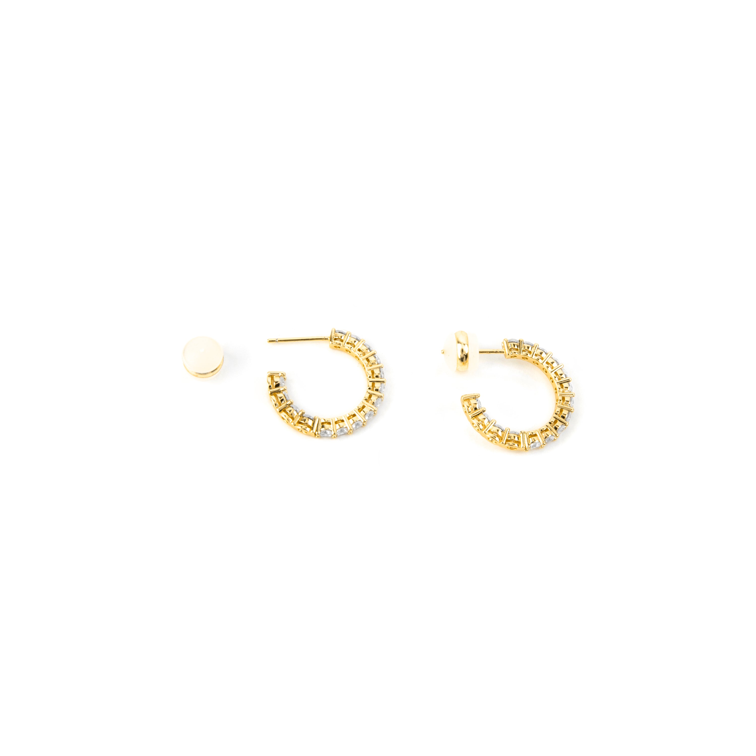 Boucles d'oreilles avec zircon brillant finition or 18k - Chenfa