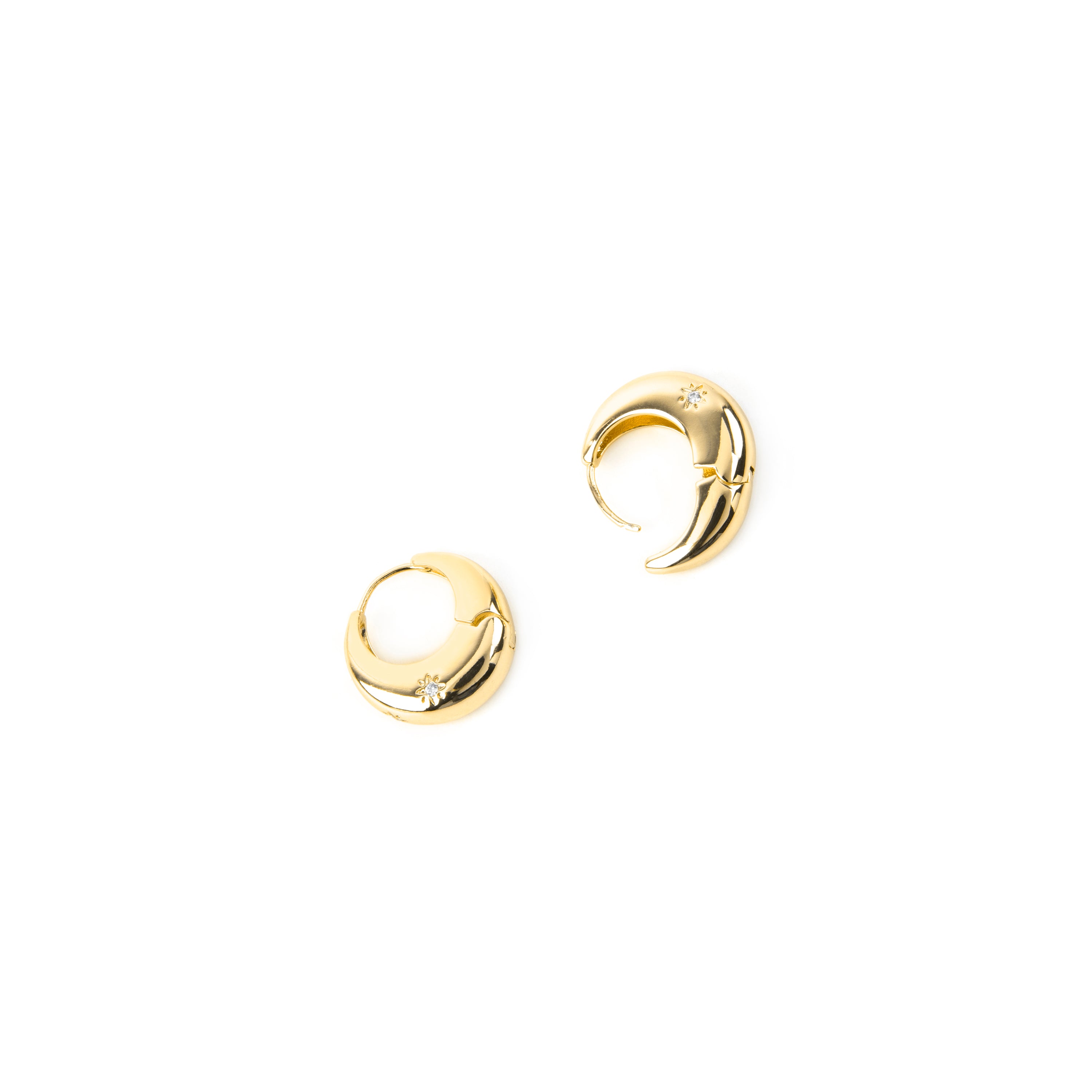 Ohrringe mit glänzendem Zirkonia, 18k Gold-Finish - Ricia