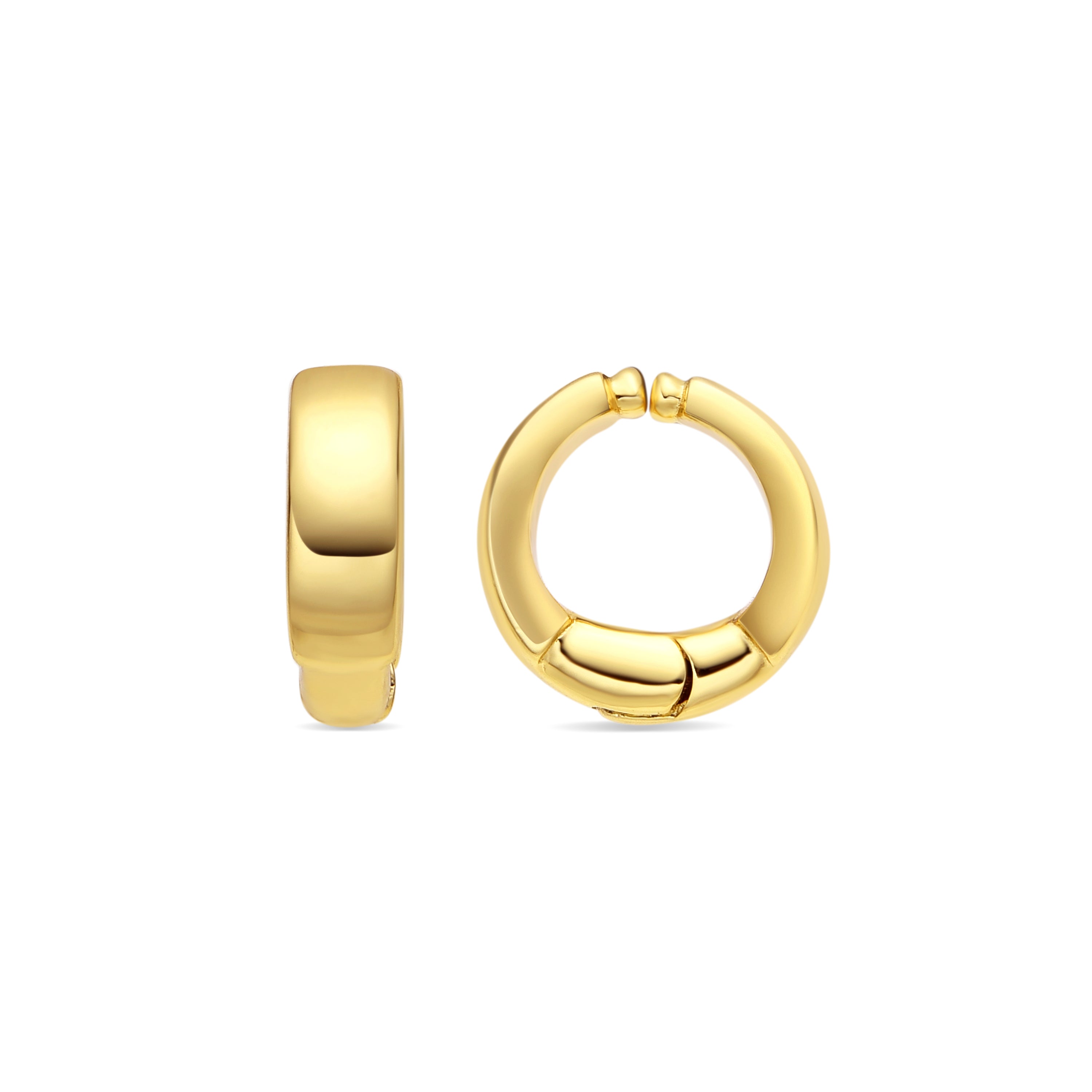 Boucles d'oreilles de 14mm de diamètre finition Or Jaune 18k - Iko