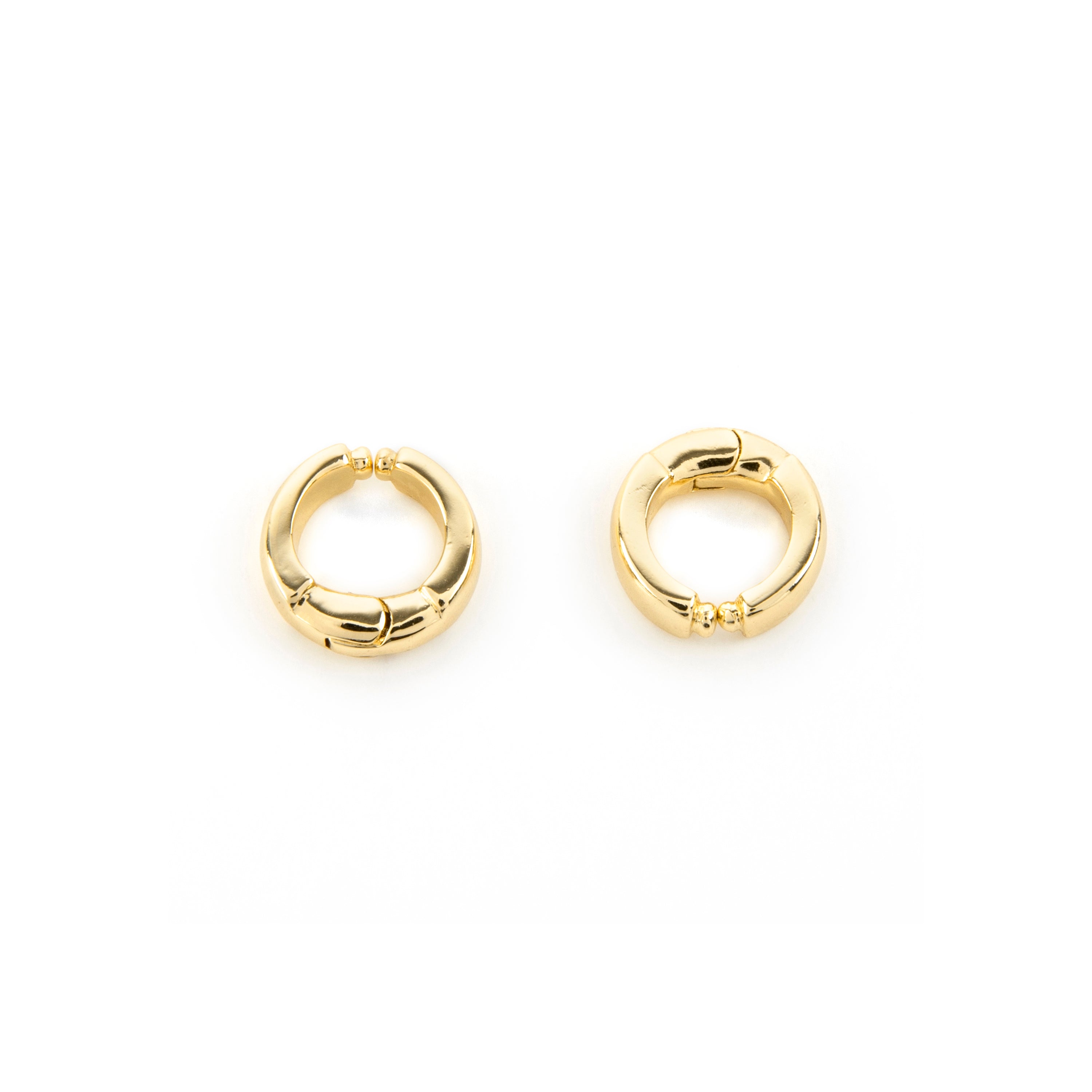 Boucles d'oreilles de 14mm de diamètre finition Or Jaune 18k - Iko