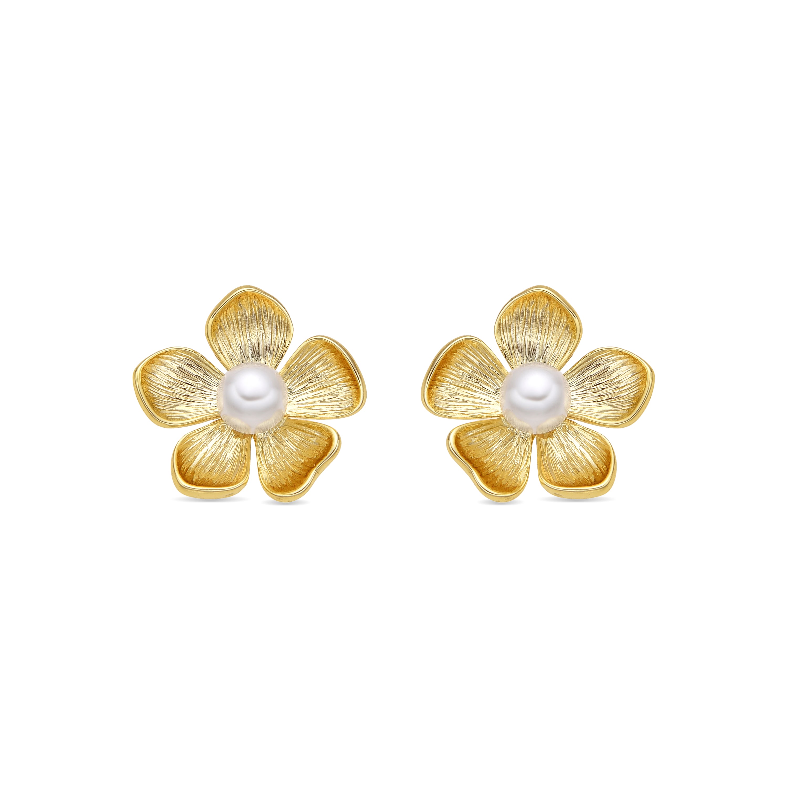 Pendientes con Perla Blanca acabado oro 18k - Miclaw