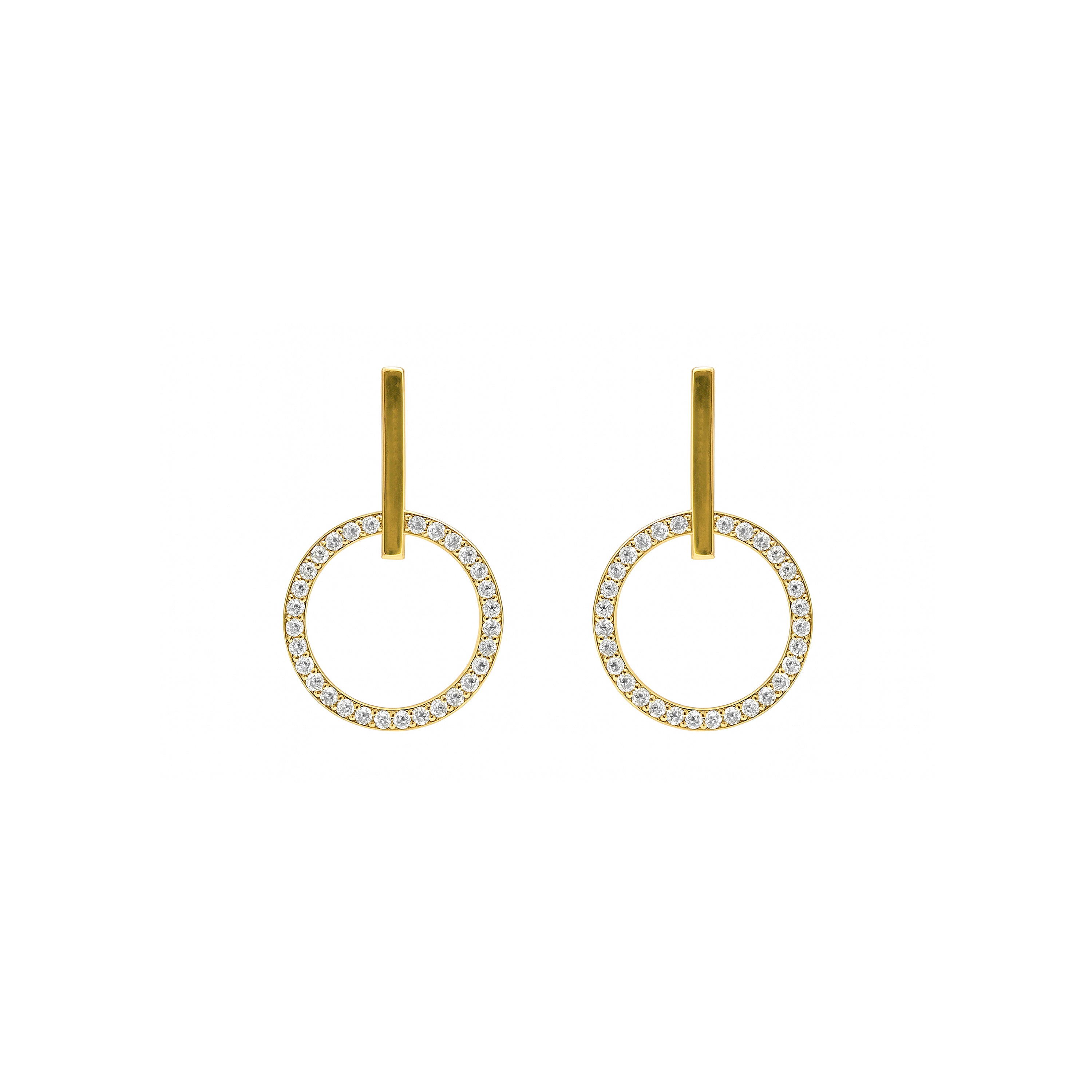 Brincos com acabamento em ouro amarelo 18k - Lally