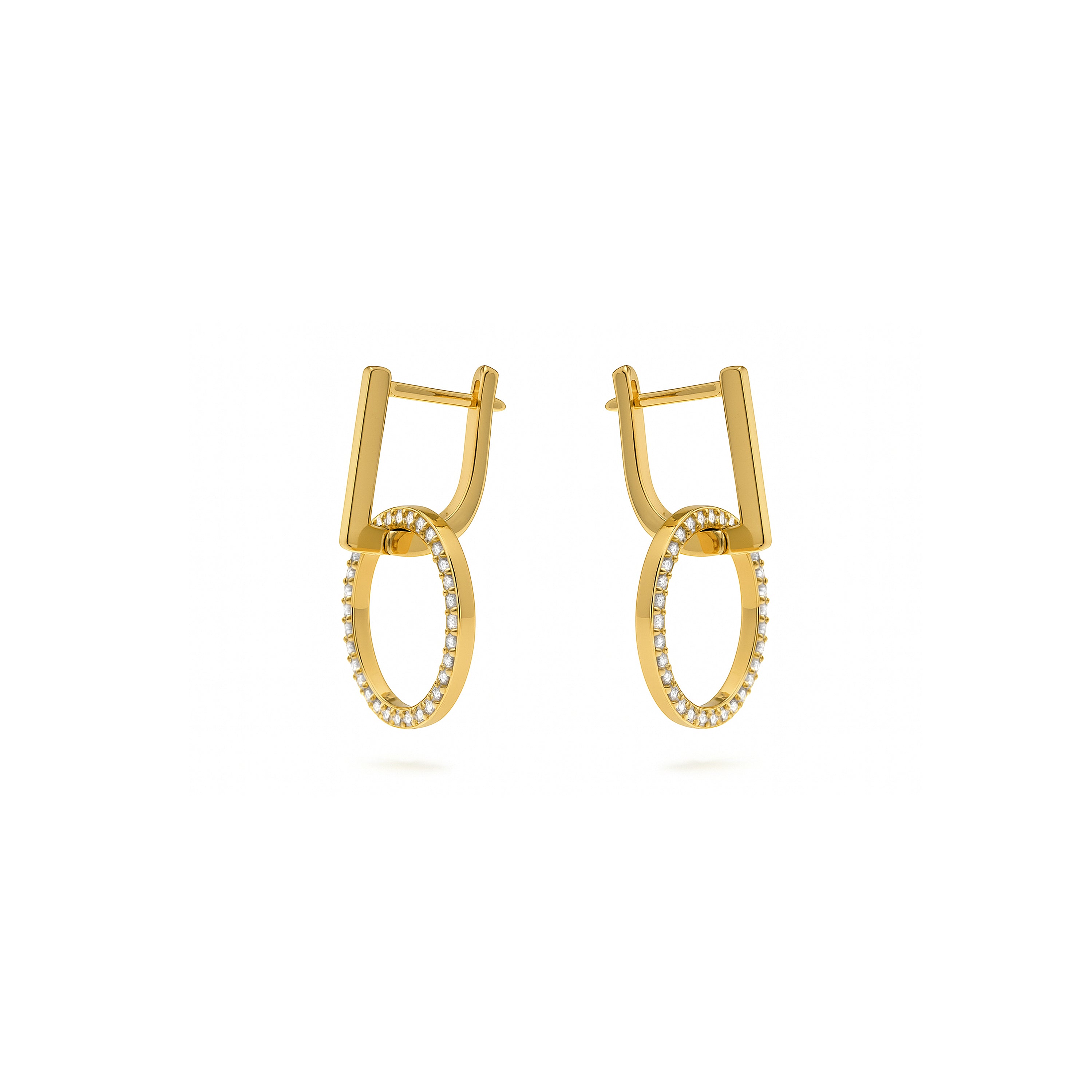 Brincos com acabamento em ouro amarelo 18k - Lally