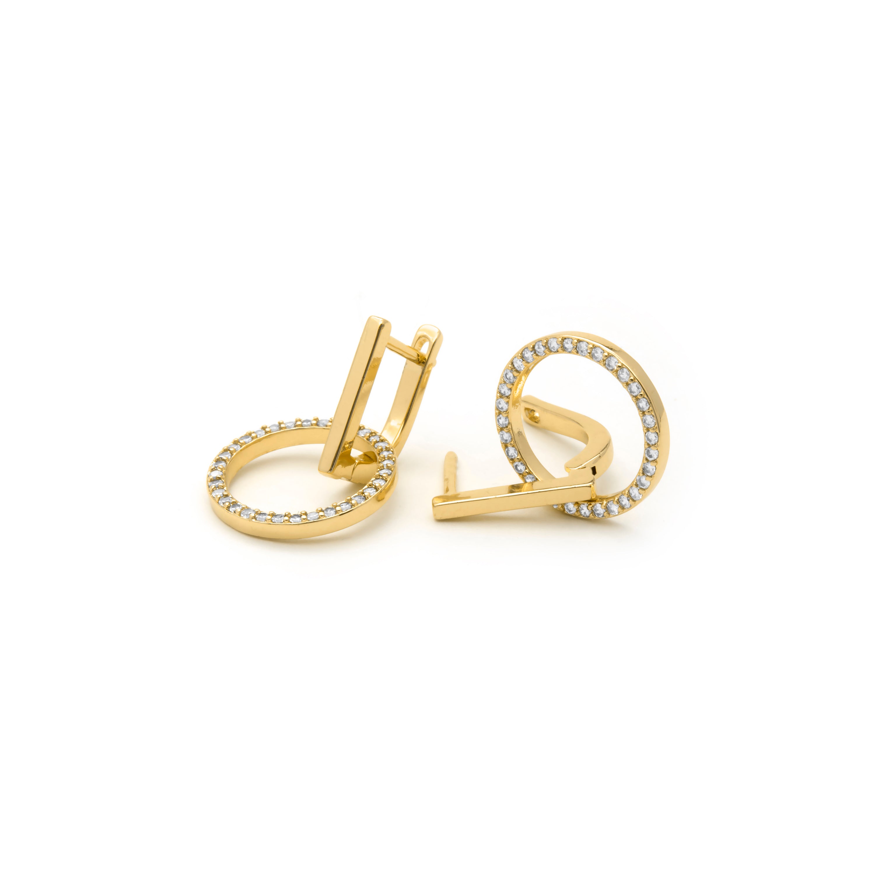 Brincos com acabamento em ouro amarelo 18k - Lally