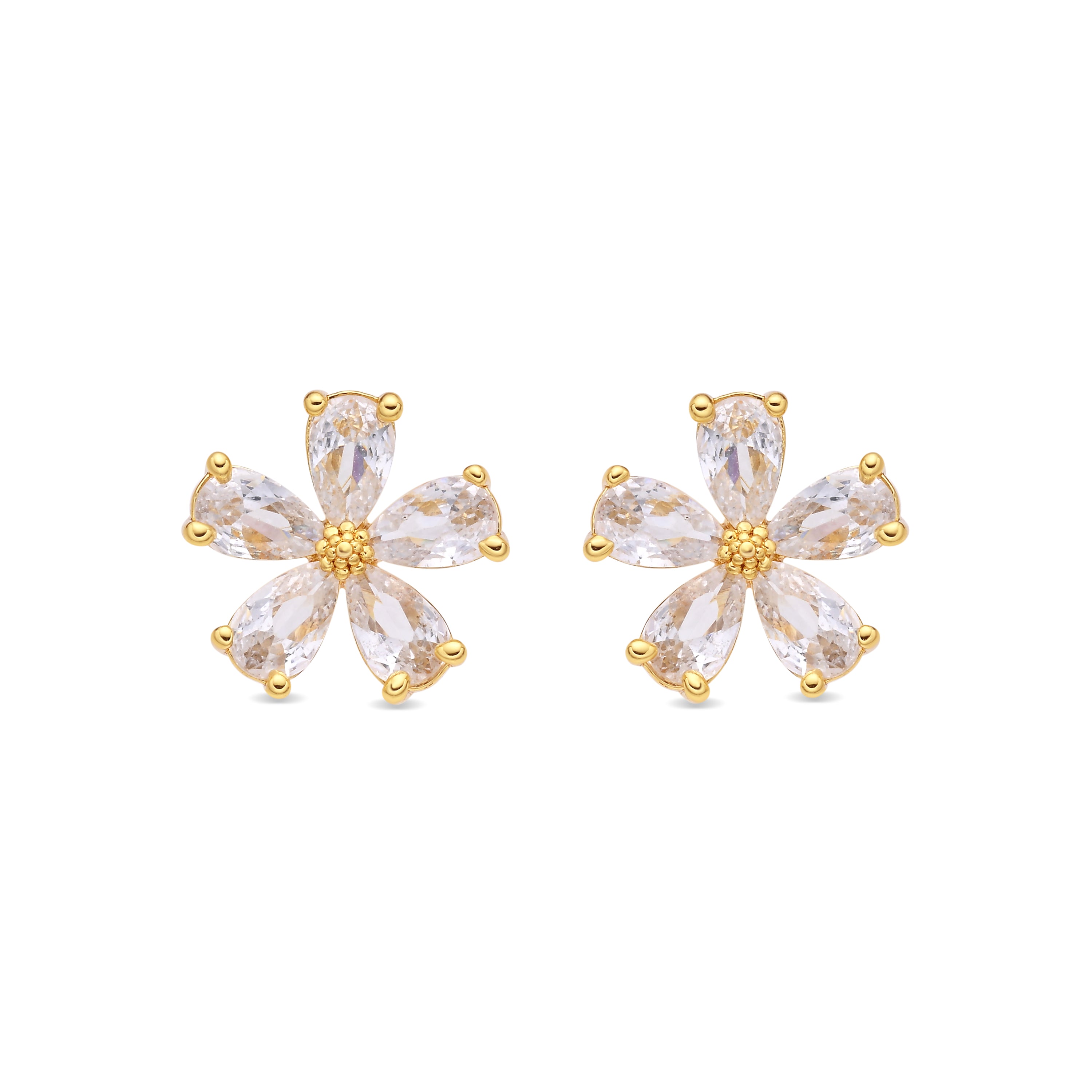 Pendientes de Circonita Brillante acabado en oro amarillo de 18k - Shayus