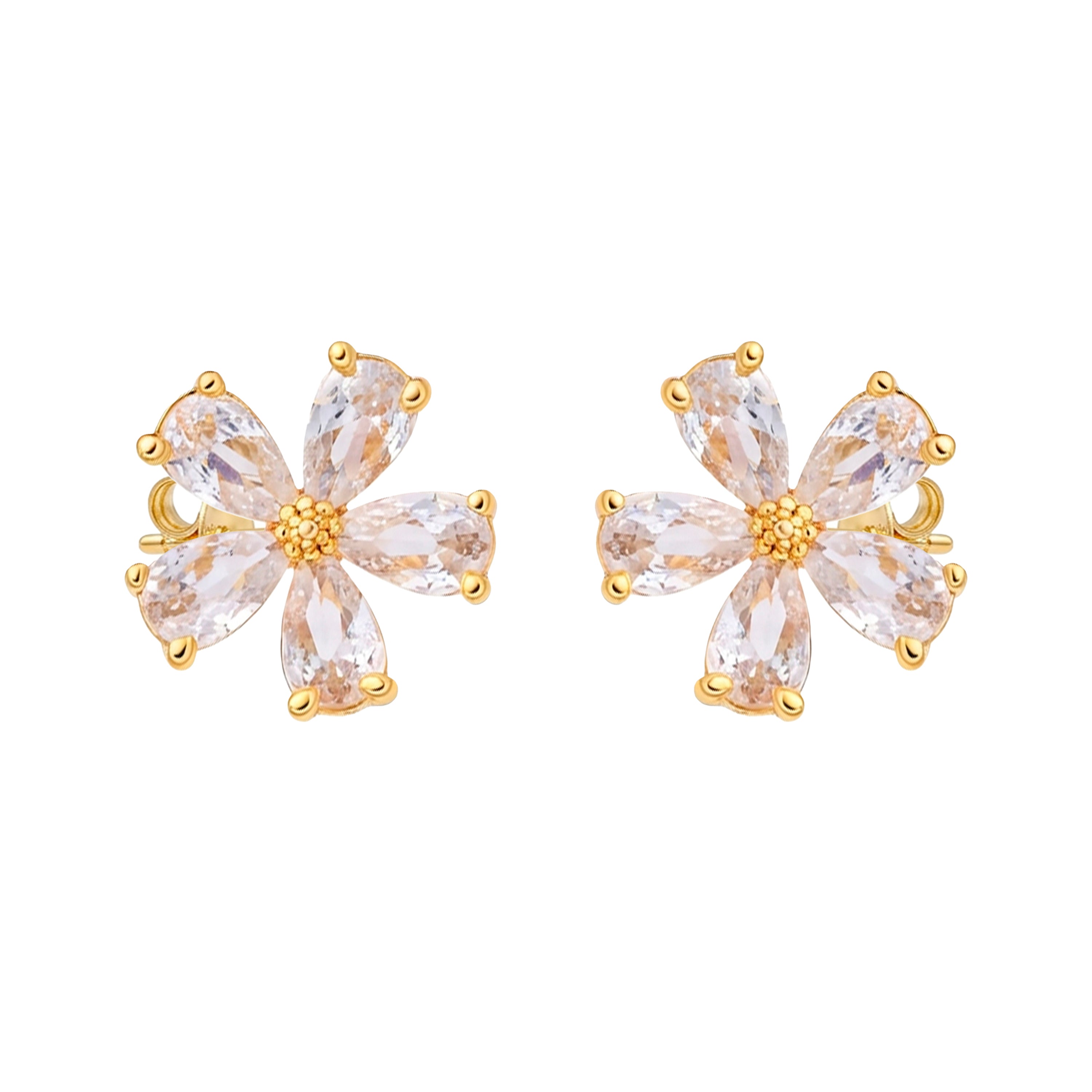Pendientes de Circonita Brillante acabado en oro amarillo de 18k - Shayus