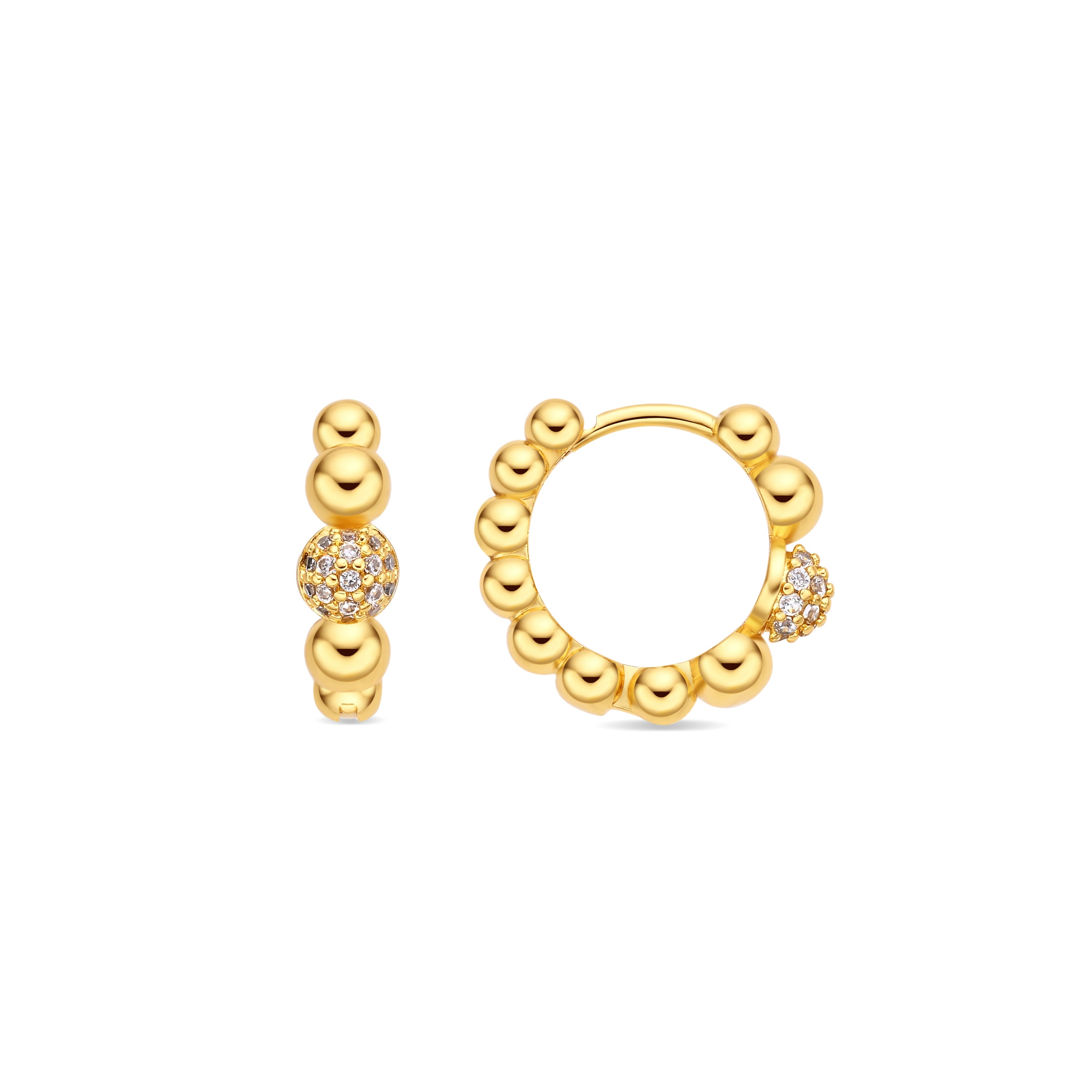 18k Yellow Gold Finish Sparkling Cubic Zirconia Earrings - Lordae