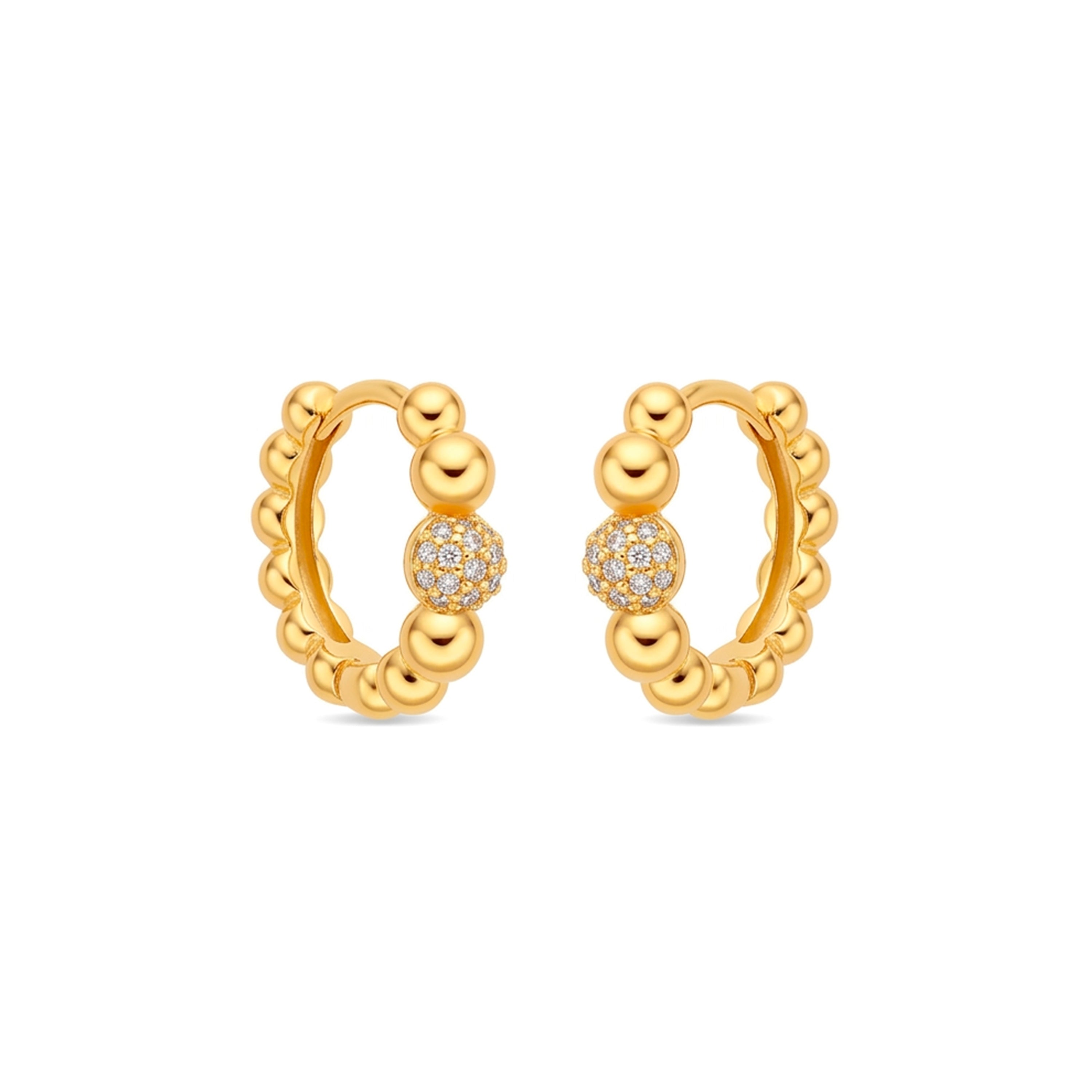 18k Yellow Gold Finish Sparkling Cubic Zirconia Earrings - Lordae