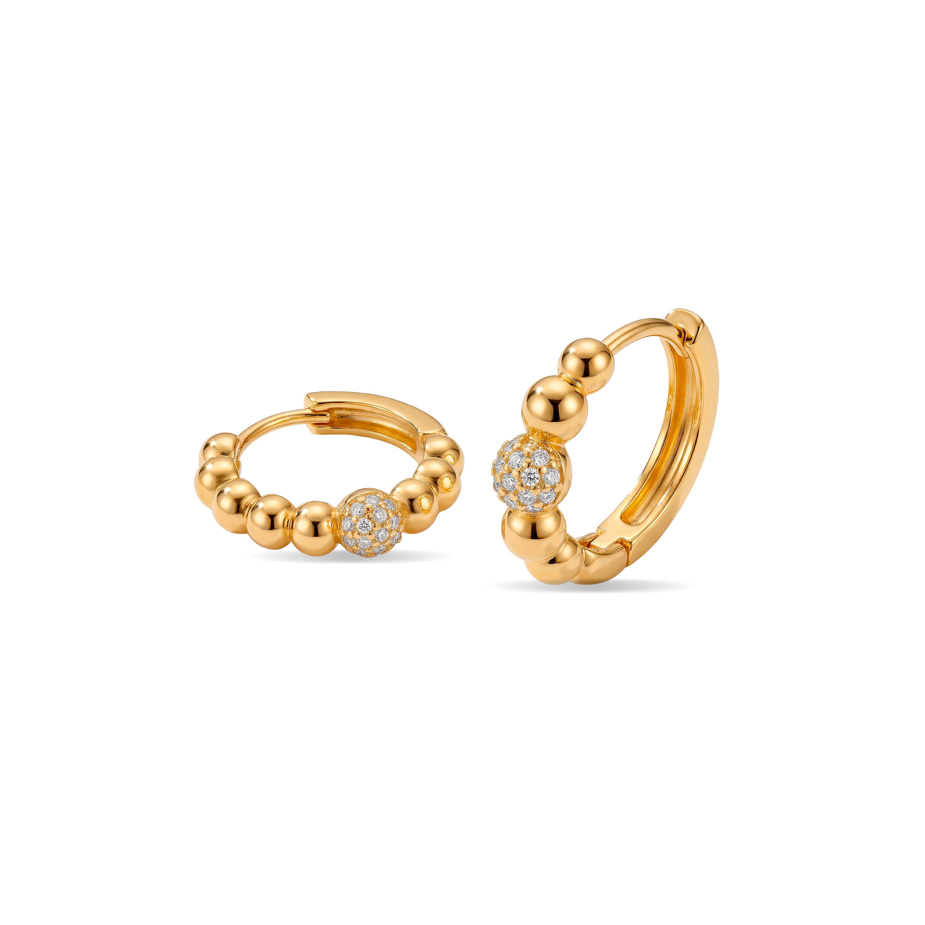 18k Yellow Gold Finish Sparkling Cubic Zirconia Earrings - Lordae