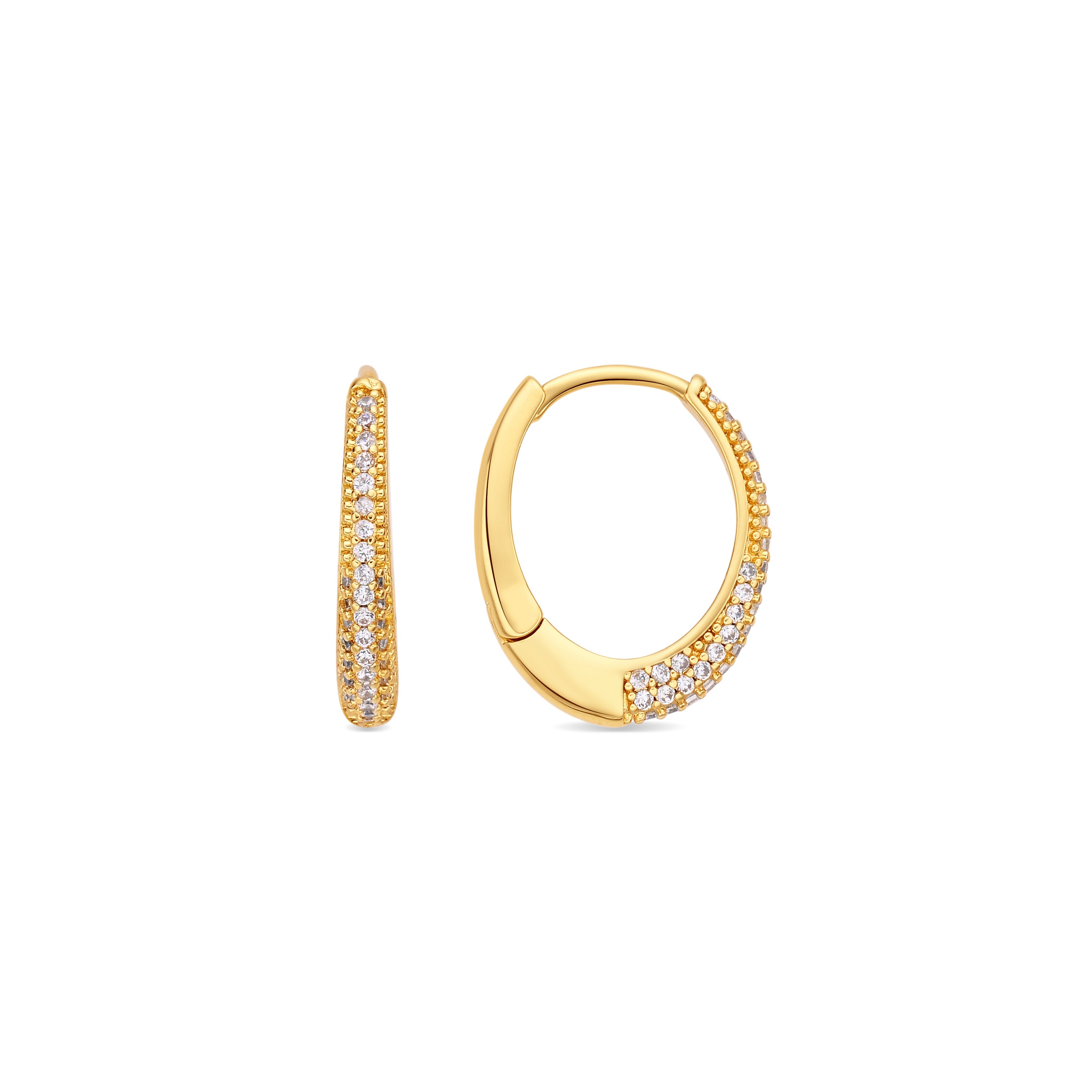 Orecchini con zirconi brillanti finitura in oro giallo 18k - Irian