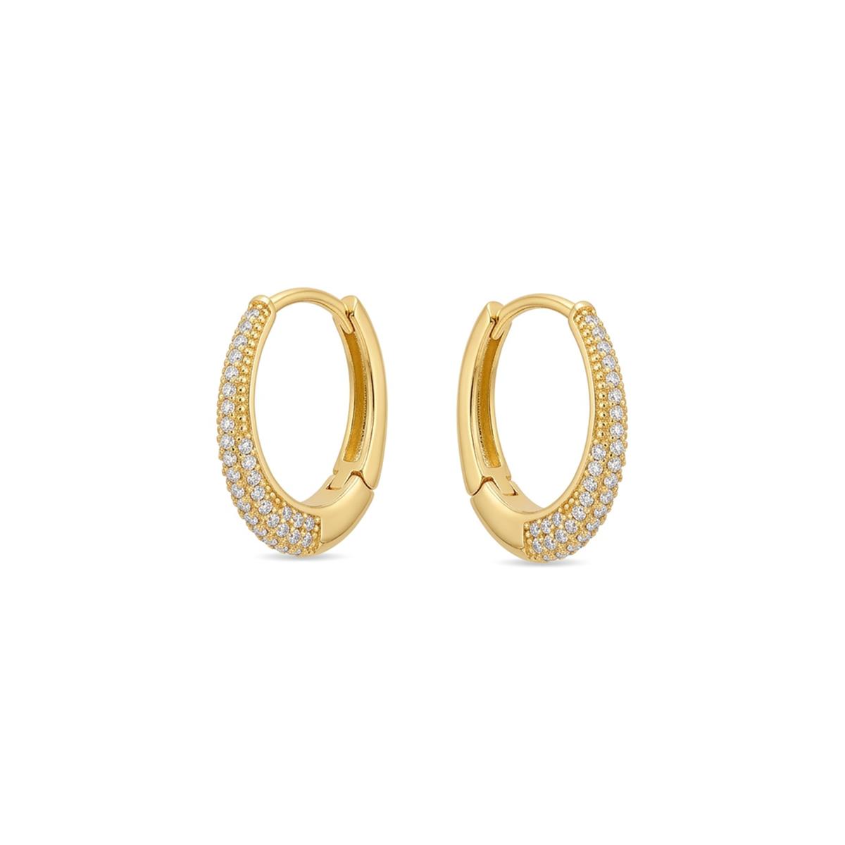 Orecchini con zirconi brillanti finitura in oro giallo 18k - Irian
