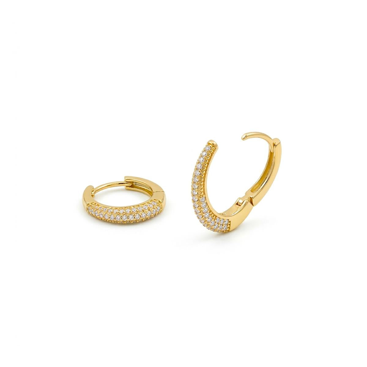 Orecchini con zirconi brillanti finitura in oro giallo 18k - Irian