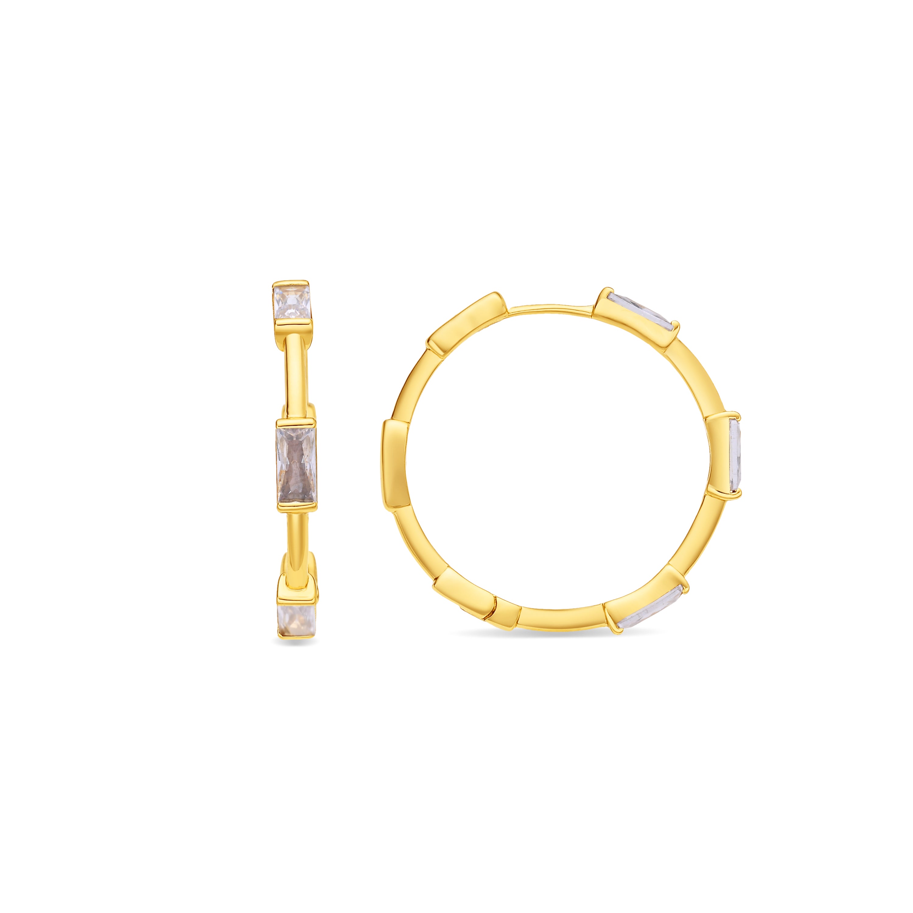 Brillanter Zirkonia-Ohrring mit 18k Gelbgold-Finish - Shise