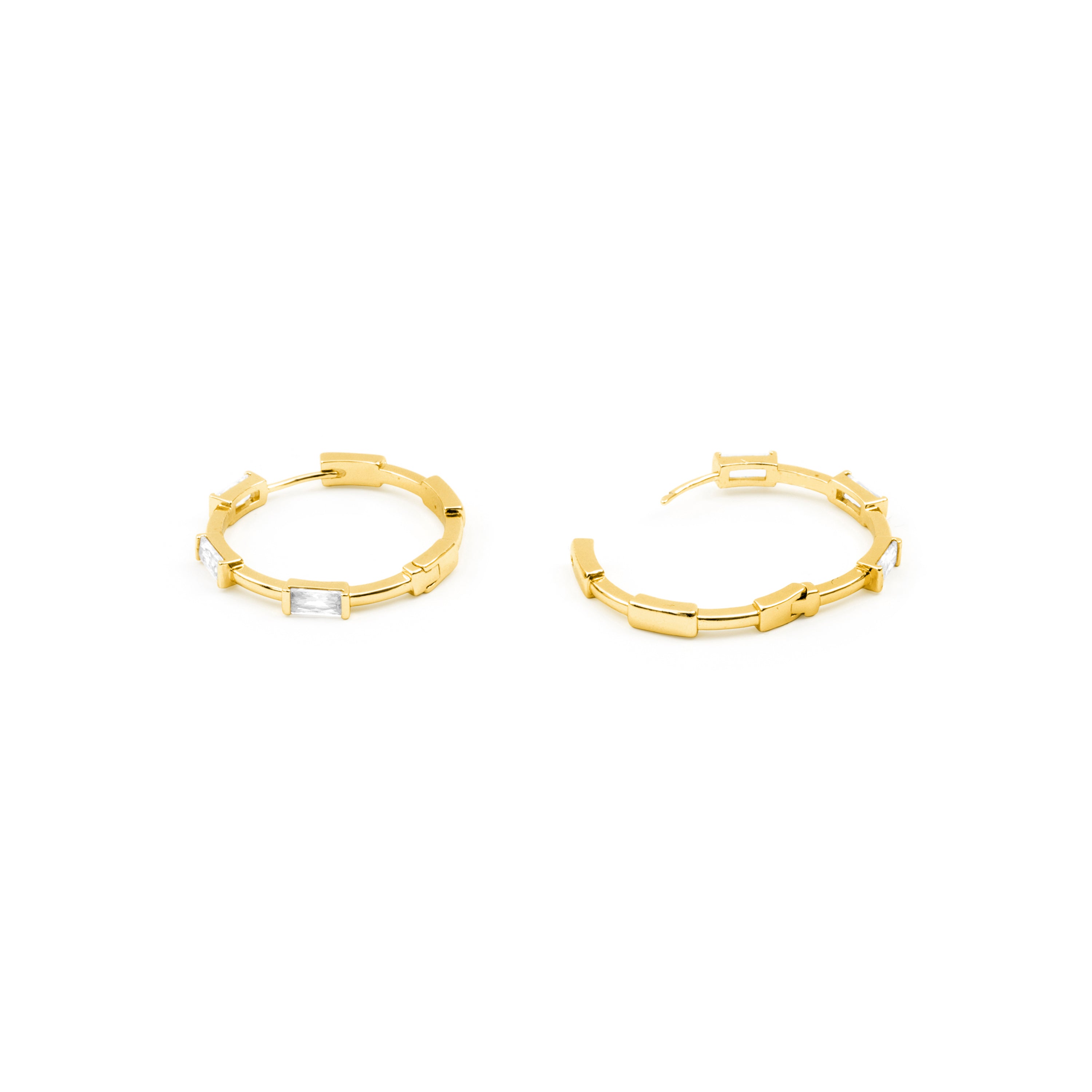 Brillanter Zirkonia-Ohrring mit 18k Gelbgold-Finish - Shise