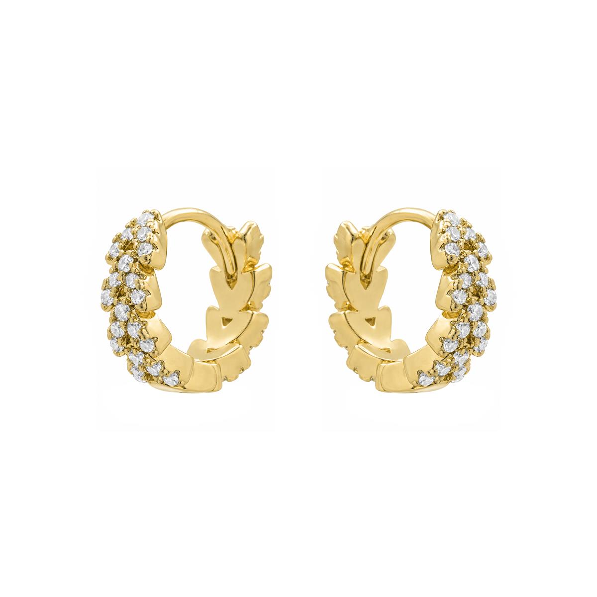 Orecchini con zirconi brillanti finitura in oro giallo 18k - Ireth