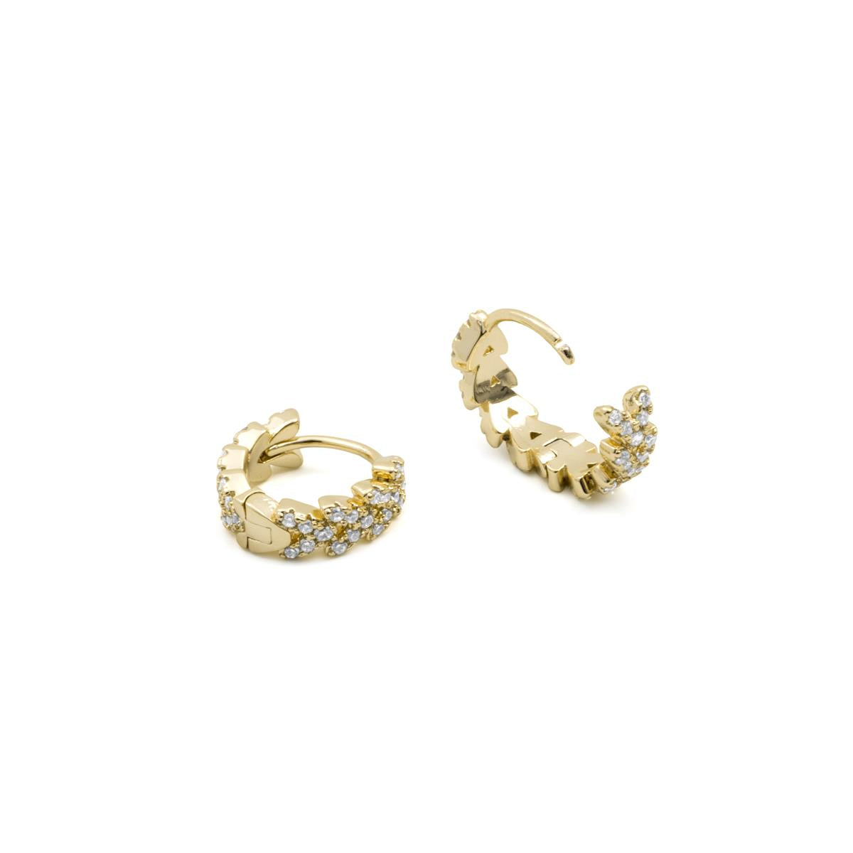 Orecchini con zirconi brillanti finitura in oro giallo 18k - Ireth