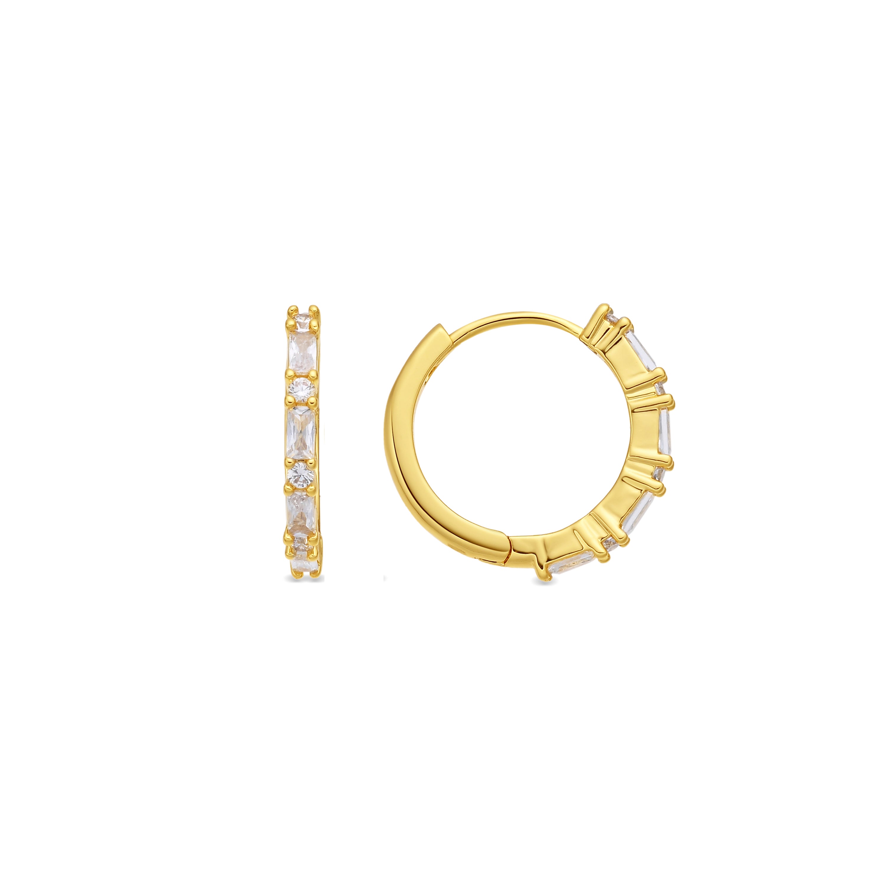 Pendientes de Circonita Brillante acabado en oro amarillo de 18k - Jasak
