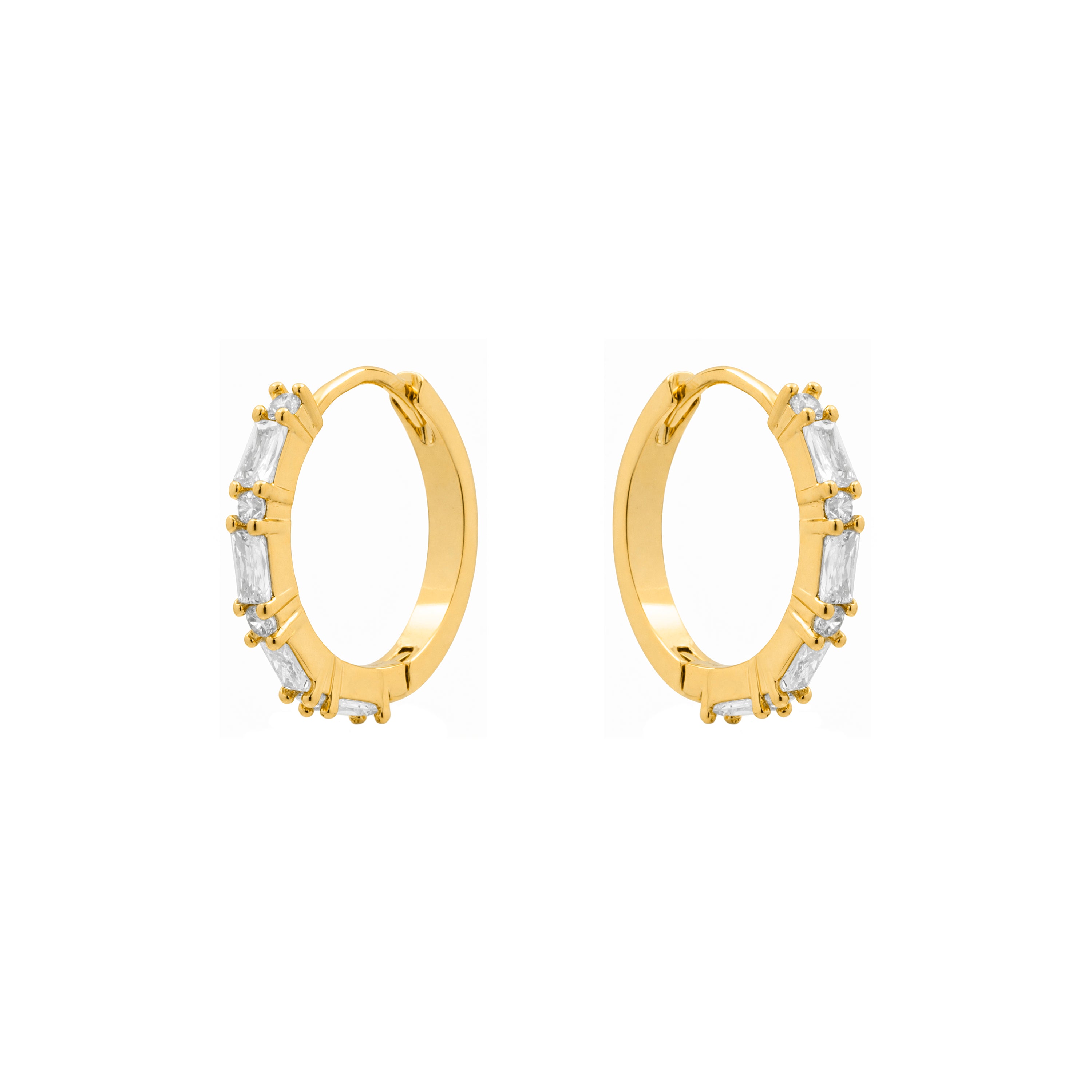 Pendientes de Circonita Brillante acabado en oro amarillo de 18k - Jasak
