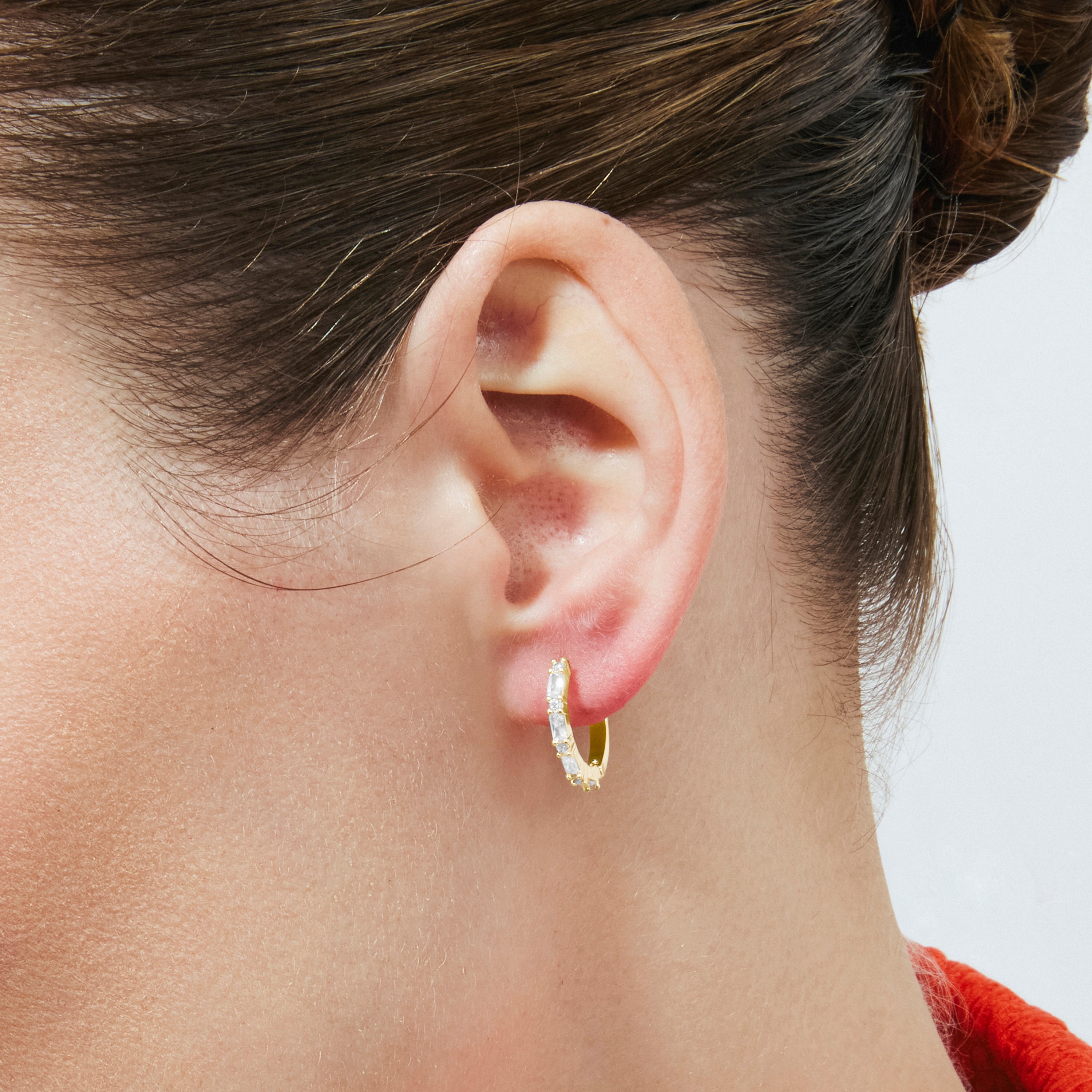 Pendientes de Circonita Brillante acabado en oro amarillo de 18k - Jasak