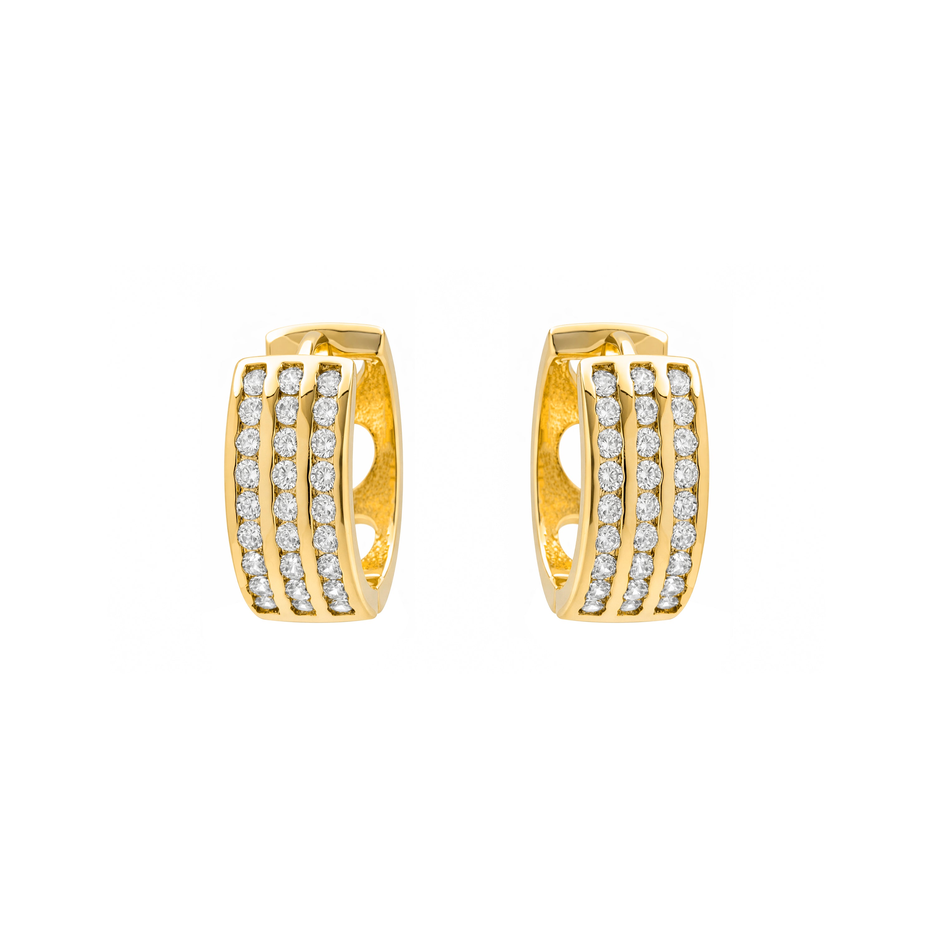 18k Yellow Gold Finish Sparkling Cubic Zirconia Earrings - Issly