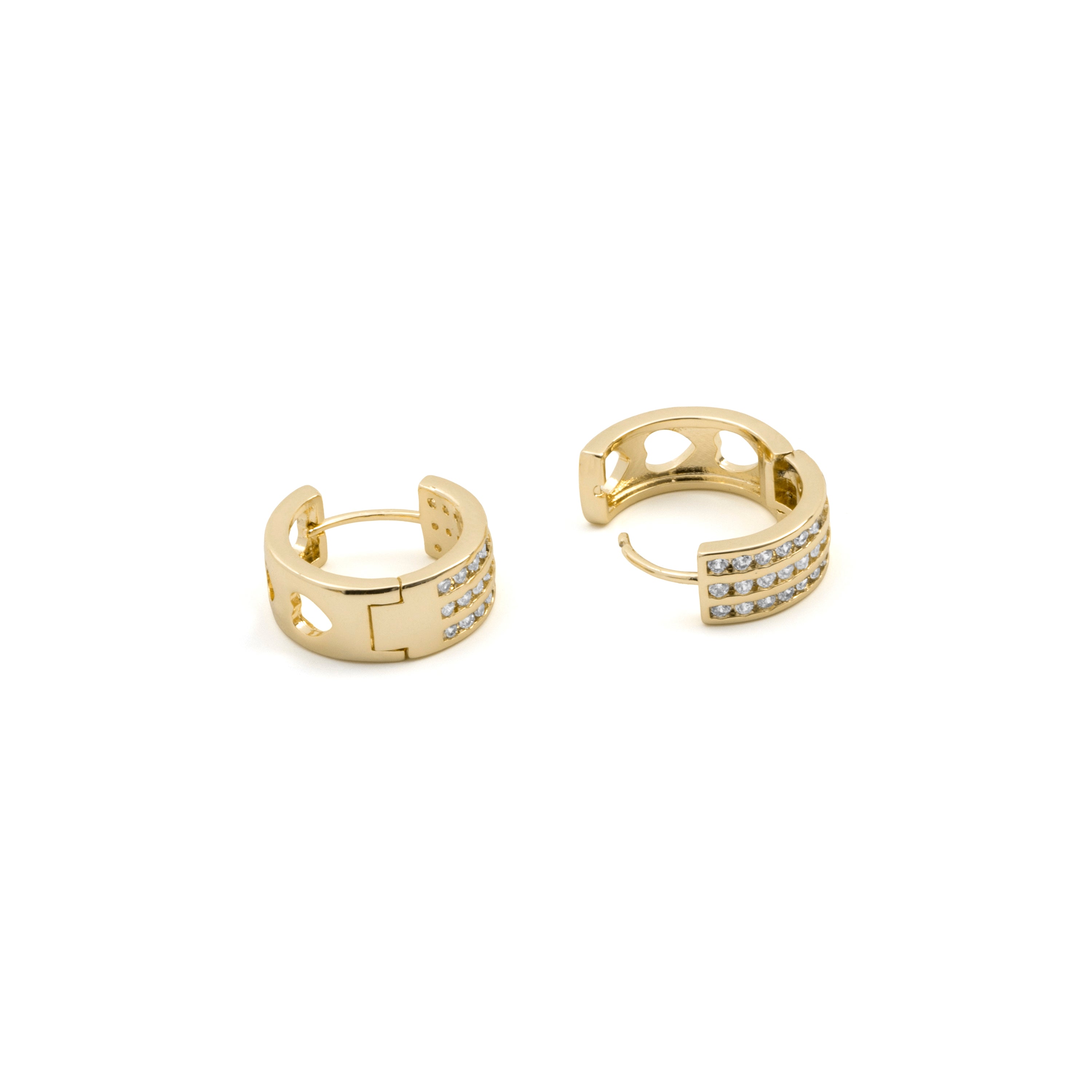 18k Yellow Gold Finish Sparkling Cubic Zirconia Earrings - Issly