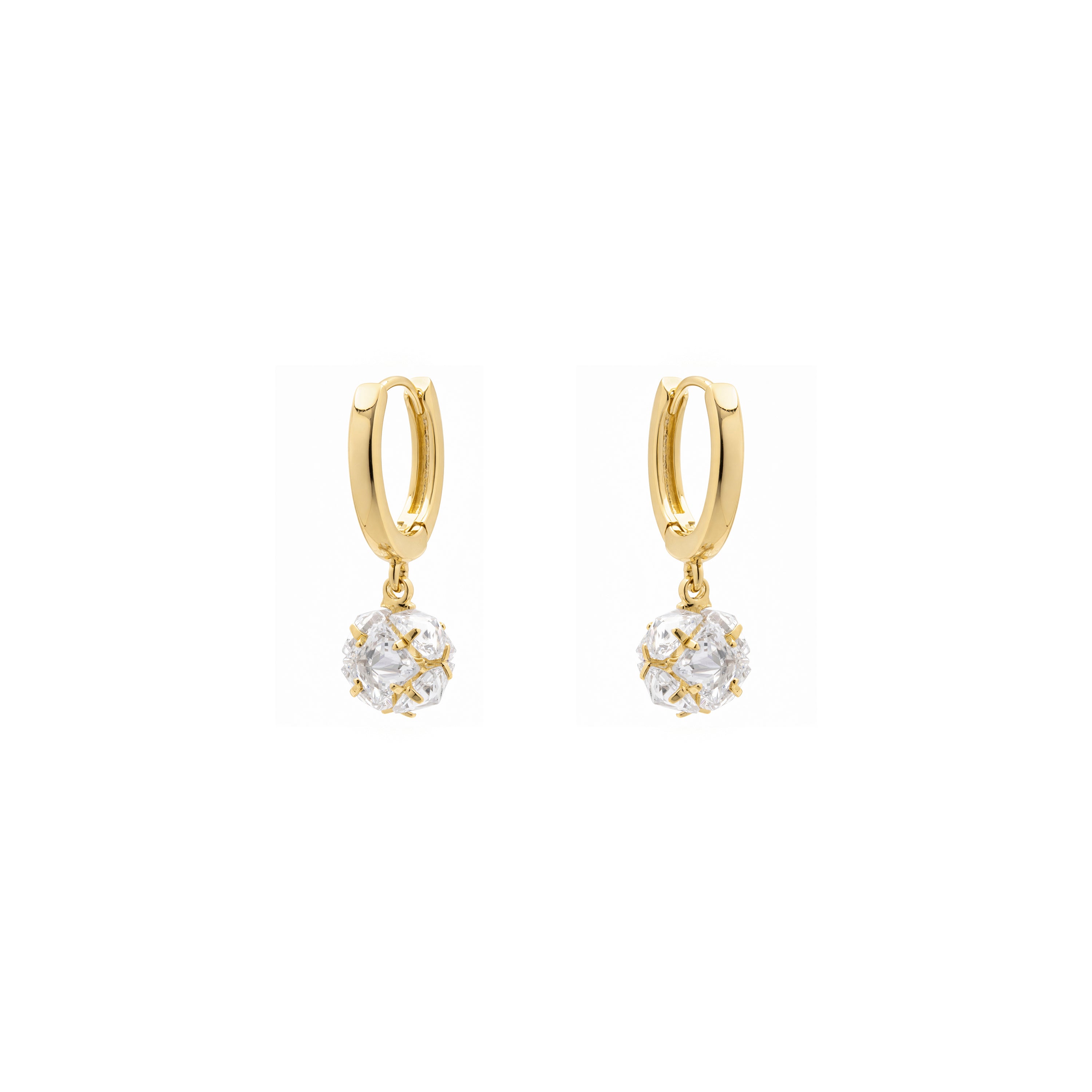 Orecchini con zirconi brillanti finitura in oro giallo 18k - Monrus