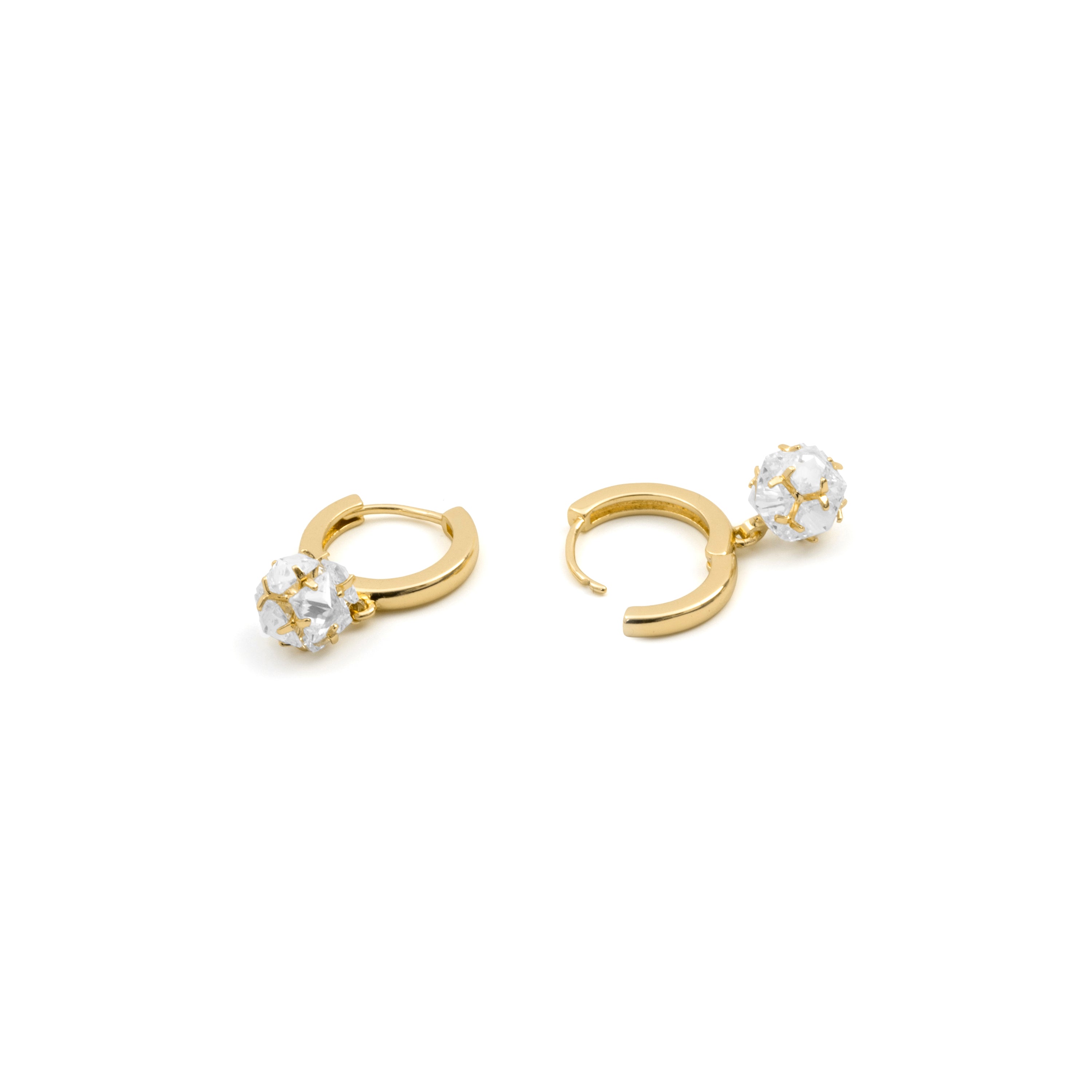 Orecchini con zirconi brillanti finitura in oro giallo 18k - Monrus