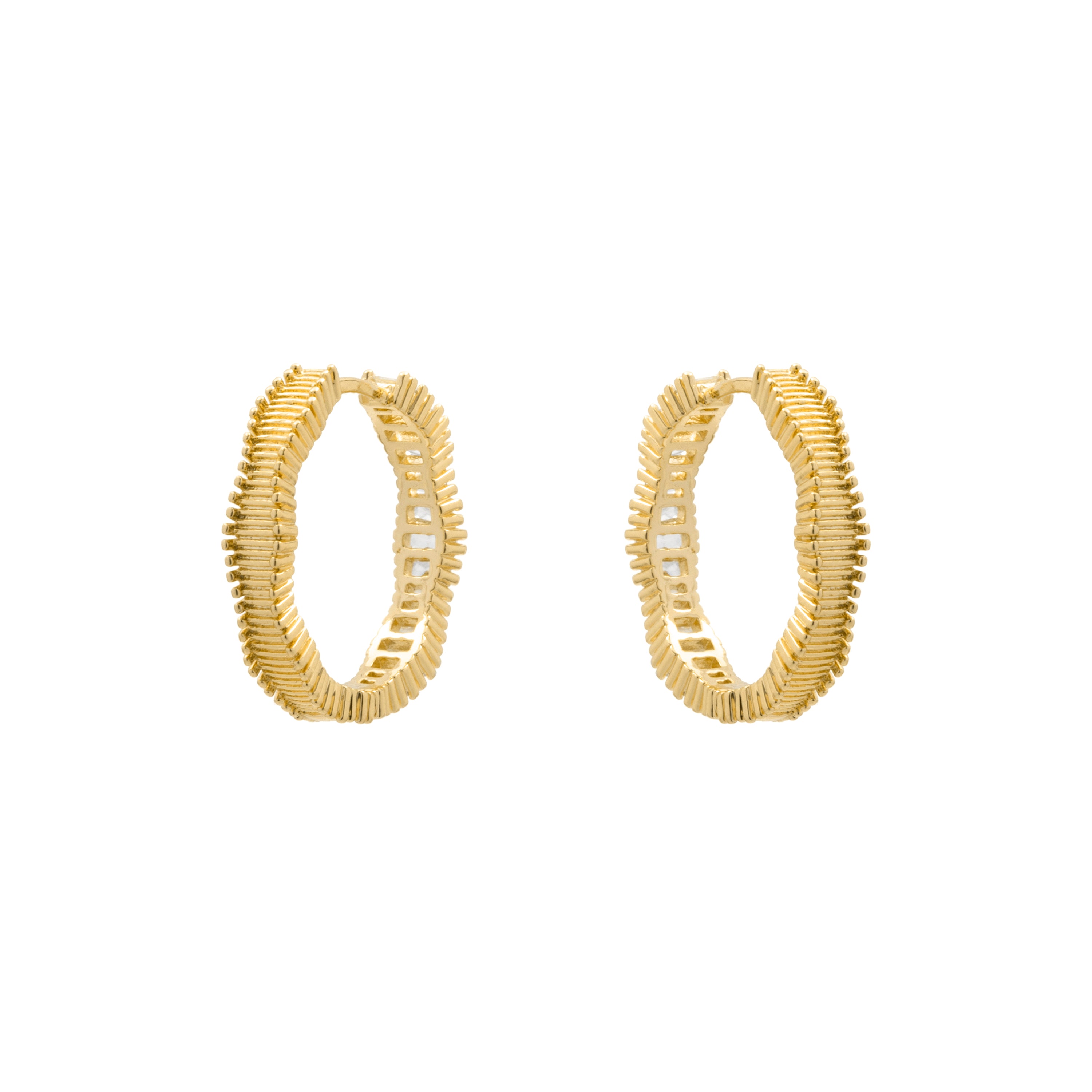 Brillanter Zirkonia-Ohrschmuck mit 18k Gelbgold-Finish - Sadim