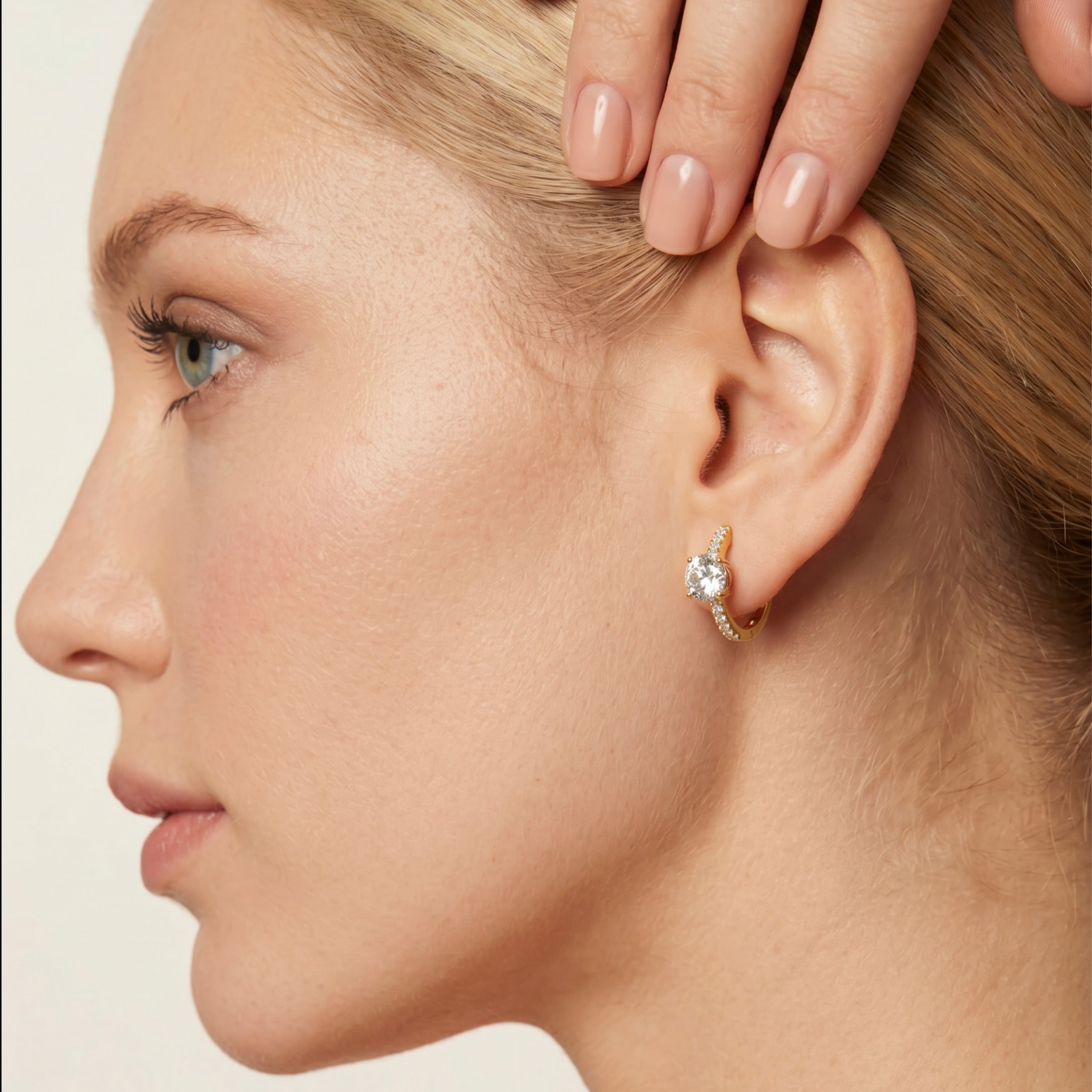 Pendientes de Circonita Brillante acabado en oro amarillo de 18k - Thorn