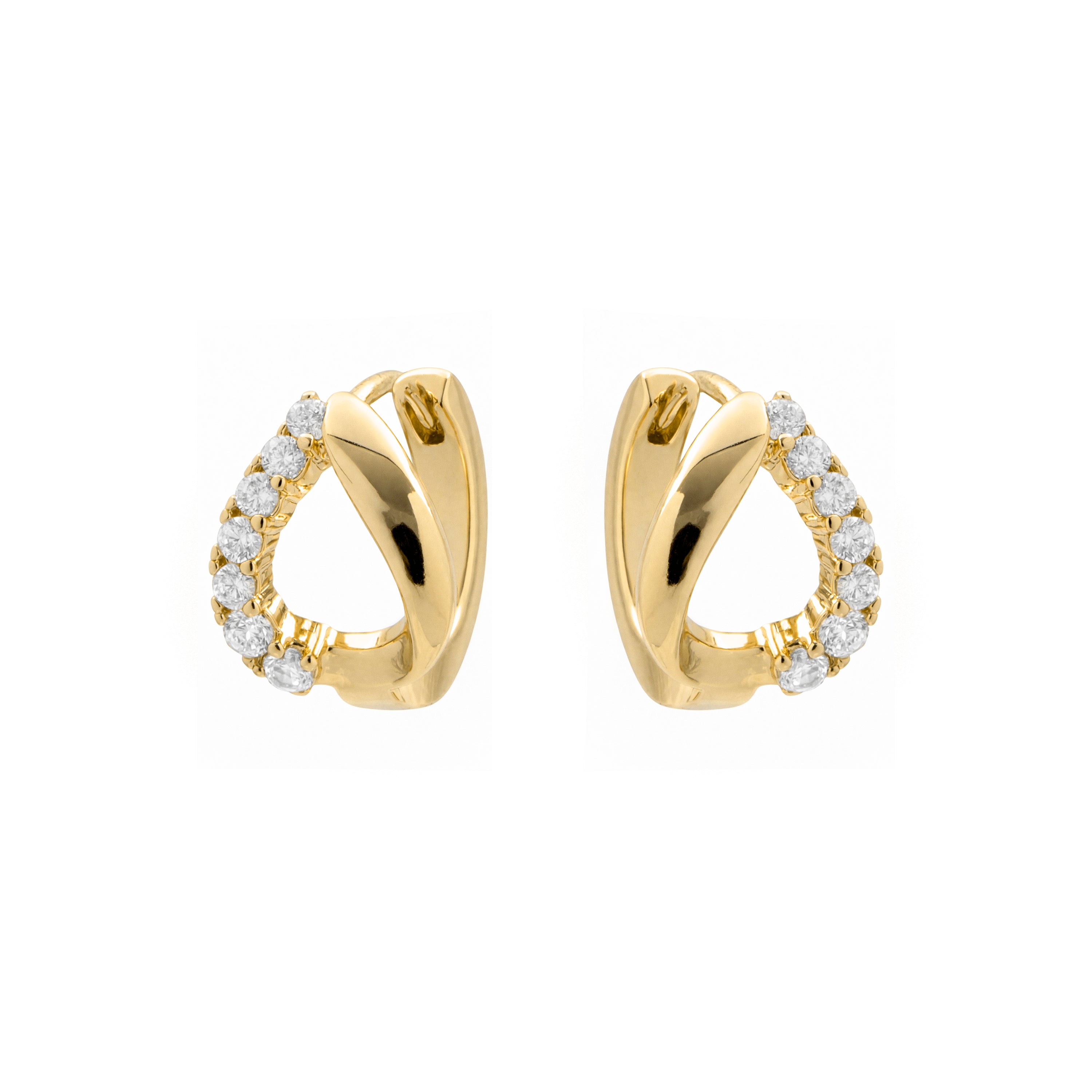 18k Yellow Gold Finish Sparkling Cubic Zirconia Earrings - Miruc