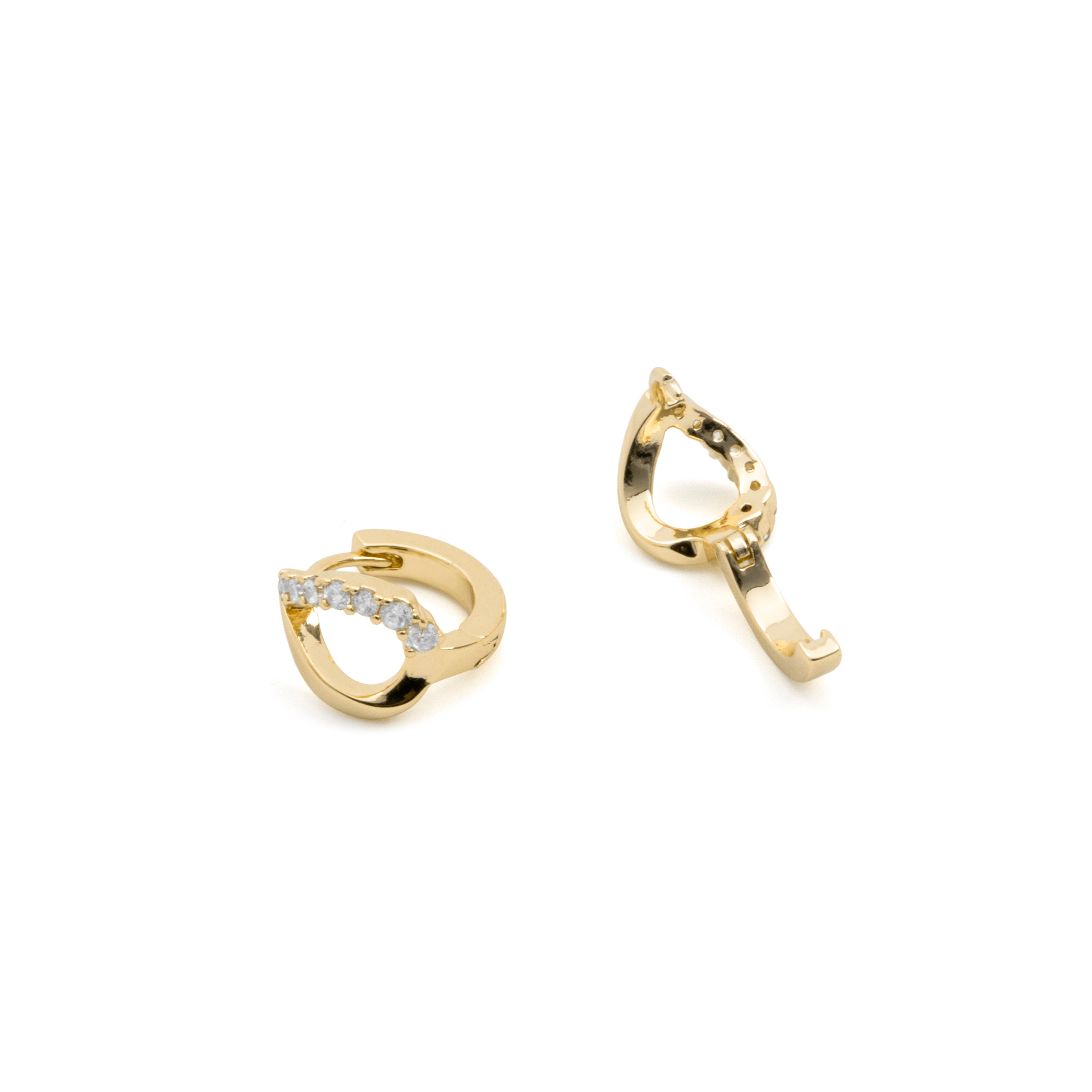 18k Yellow Gold Finish Sparkling Cubic Zirconia Earrings - Miruc