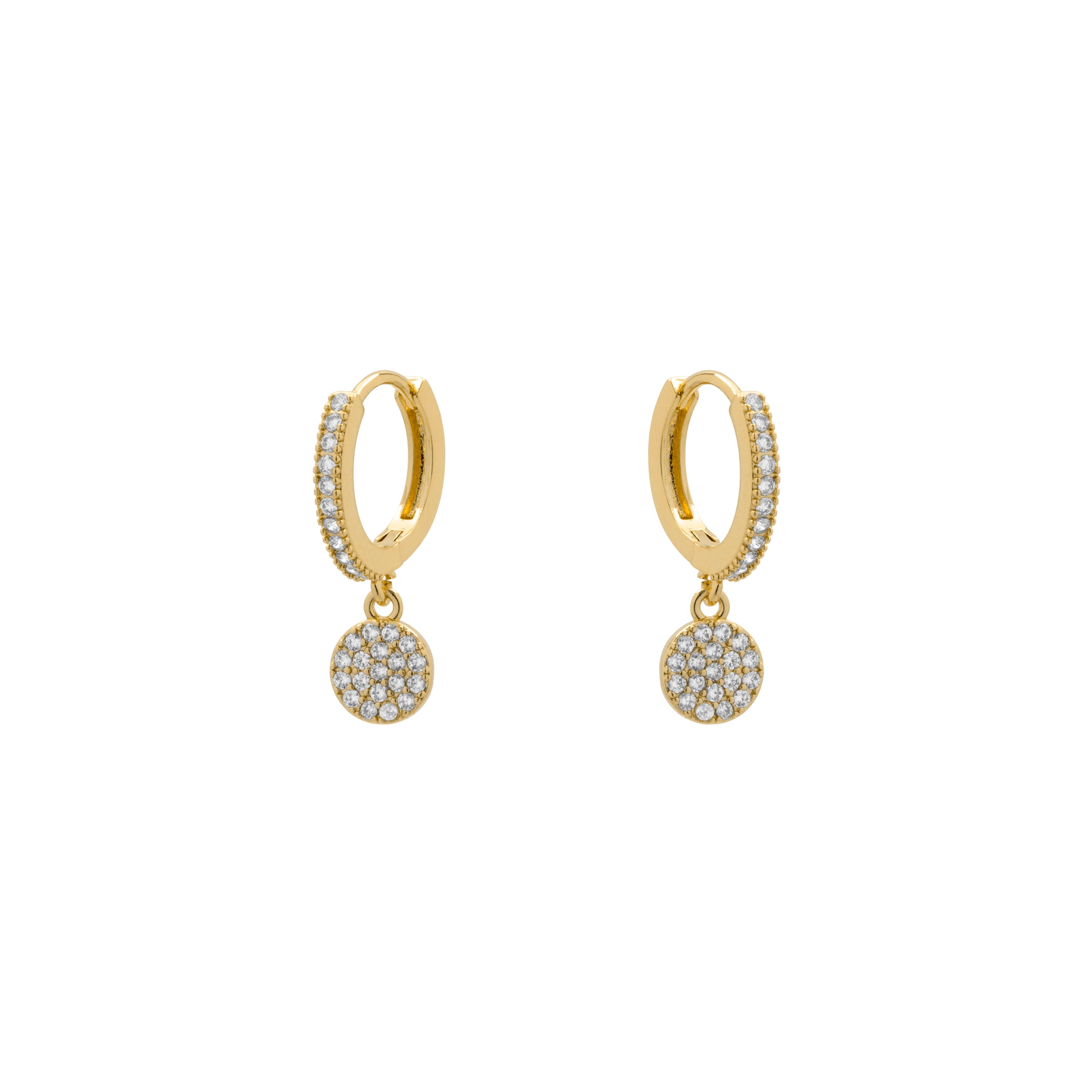 Boucles d'oreilles en zircon brillant finition or jaune 18 carats - Canuw