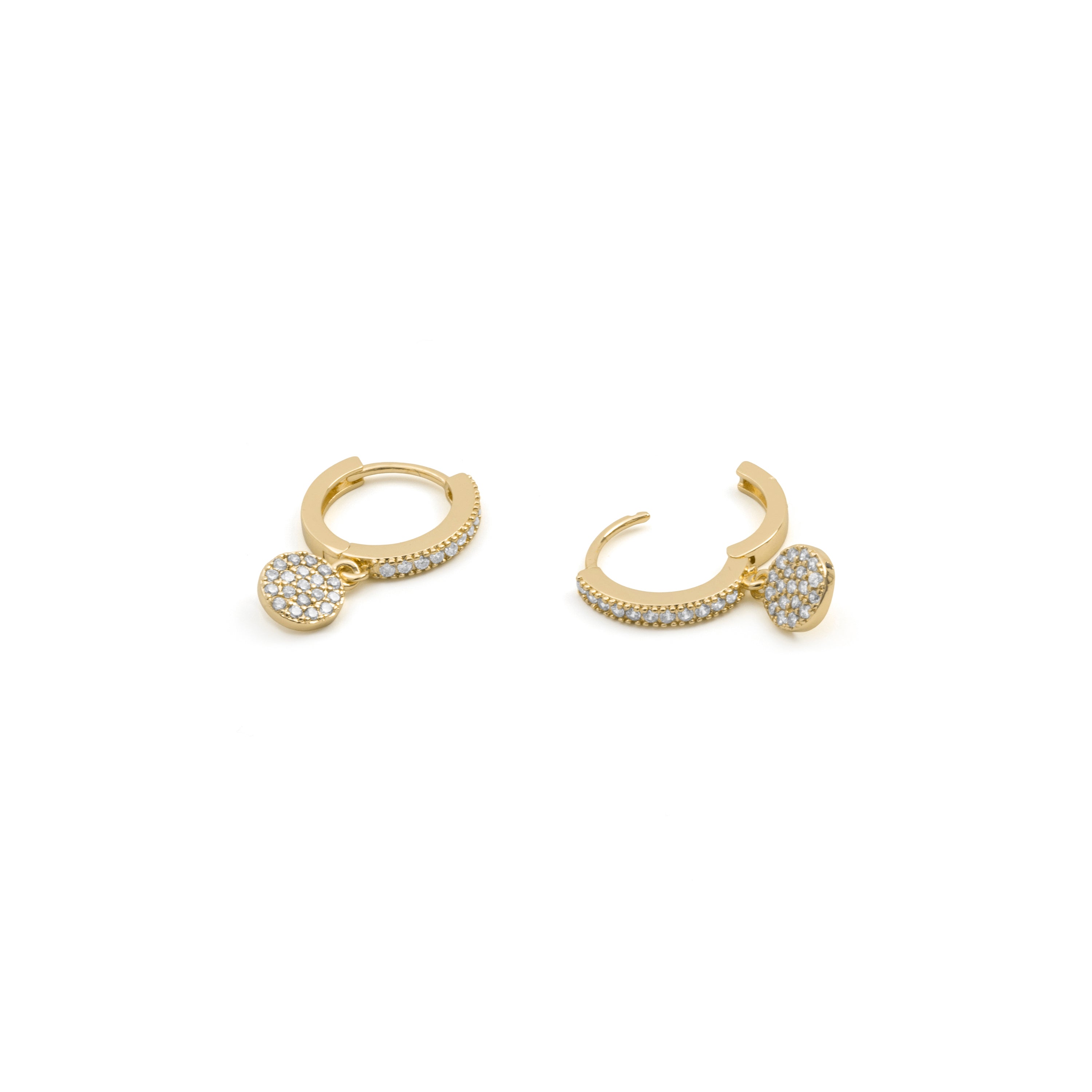 Boucles d'oreilles en zircon brillant finition or jaune 18 carats - Canuw