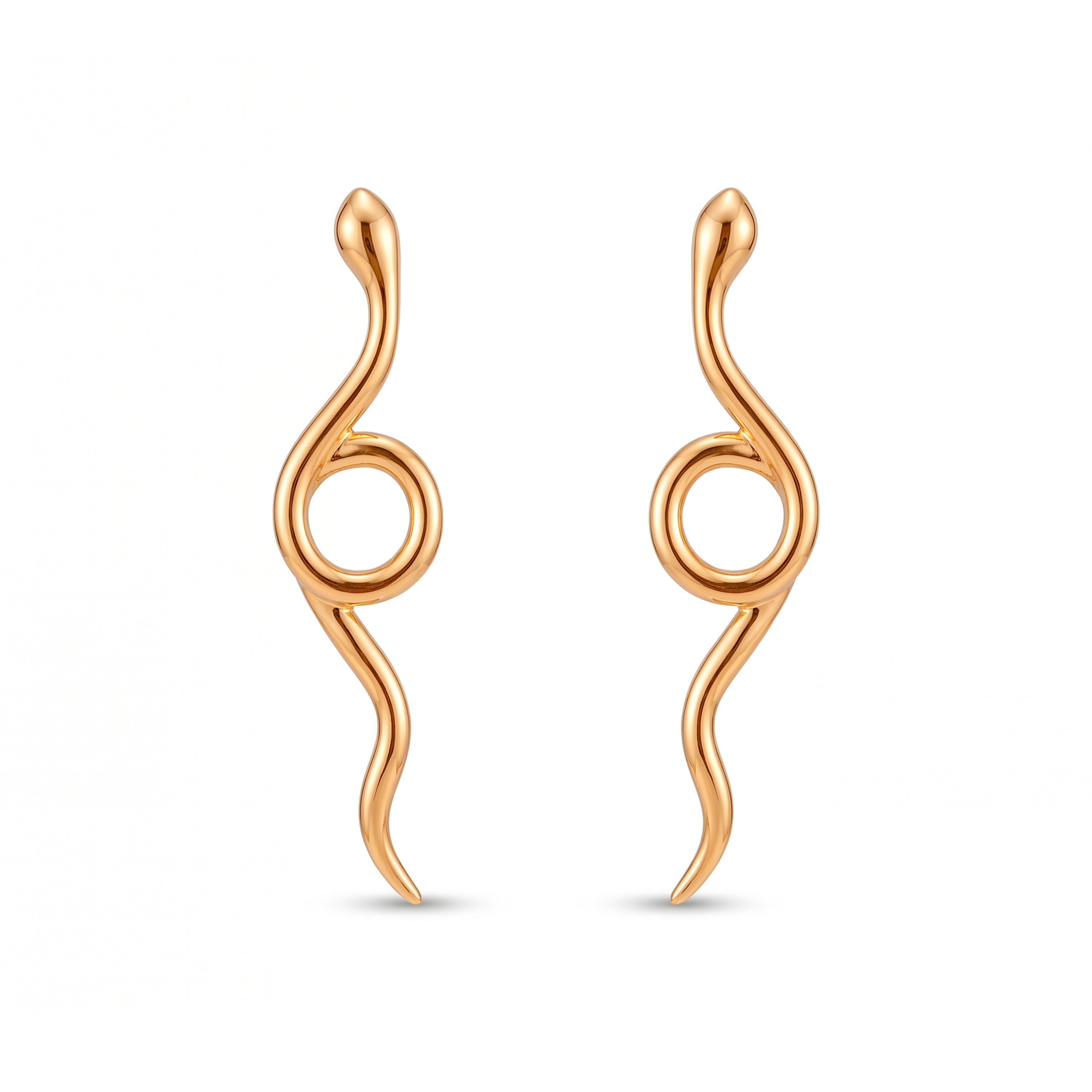 18k Yellow Gold Finish Earrings - Serphentia