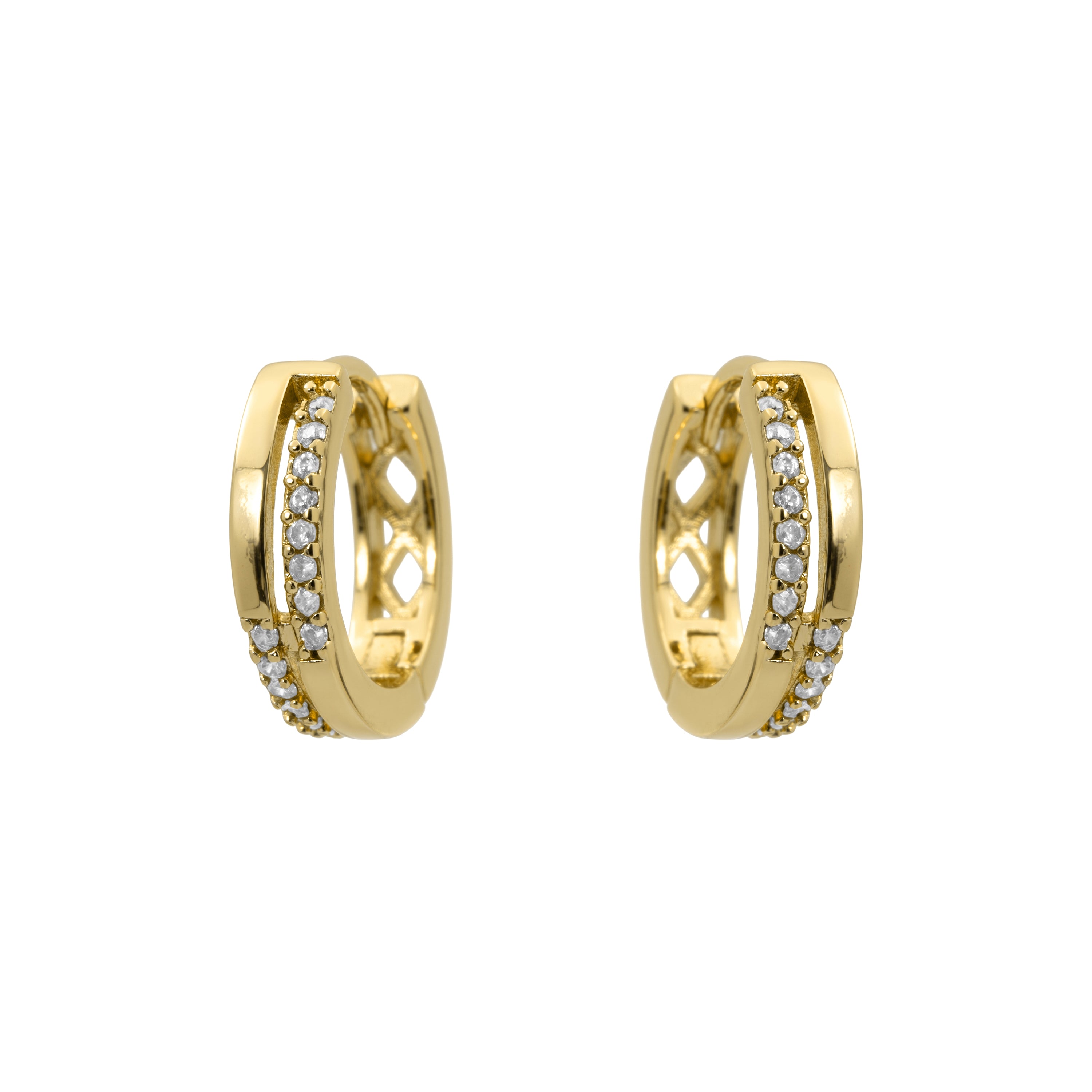 Pendientes de Circonita Brillante acabado en oro amarillo de 18k - Niarenzi