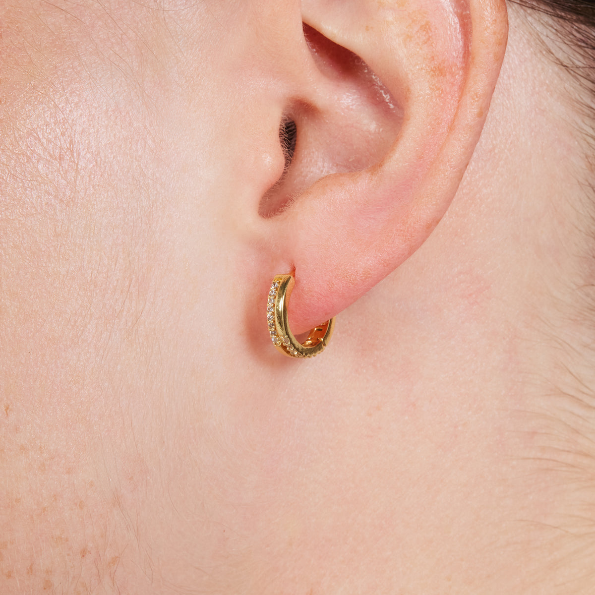 18k yellow gold-plated earrings with brilliant cubic zirconia - Niarenzi