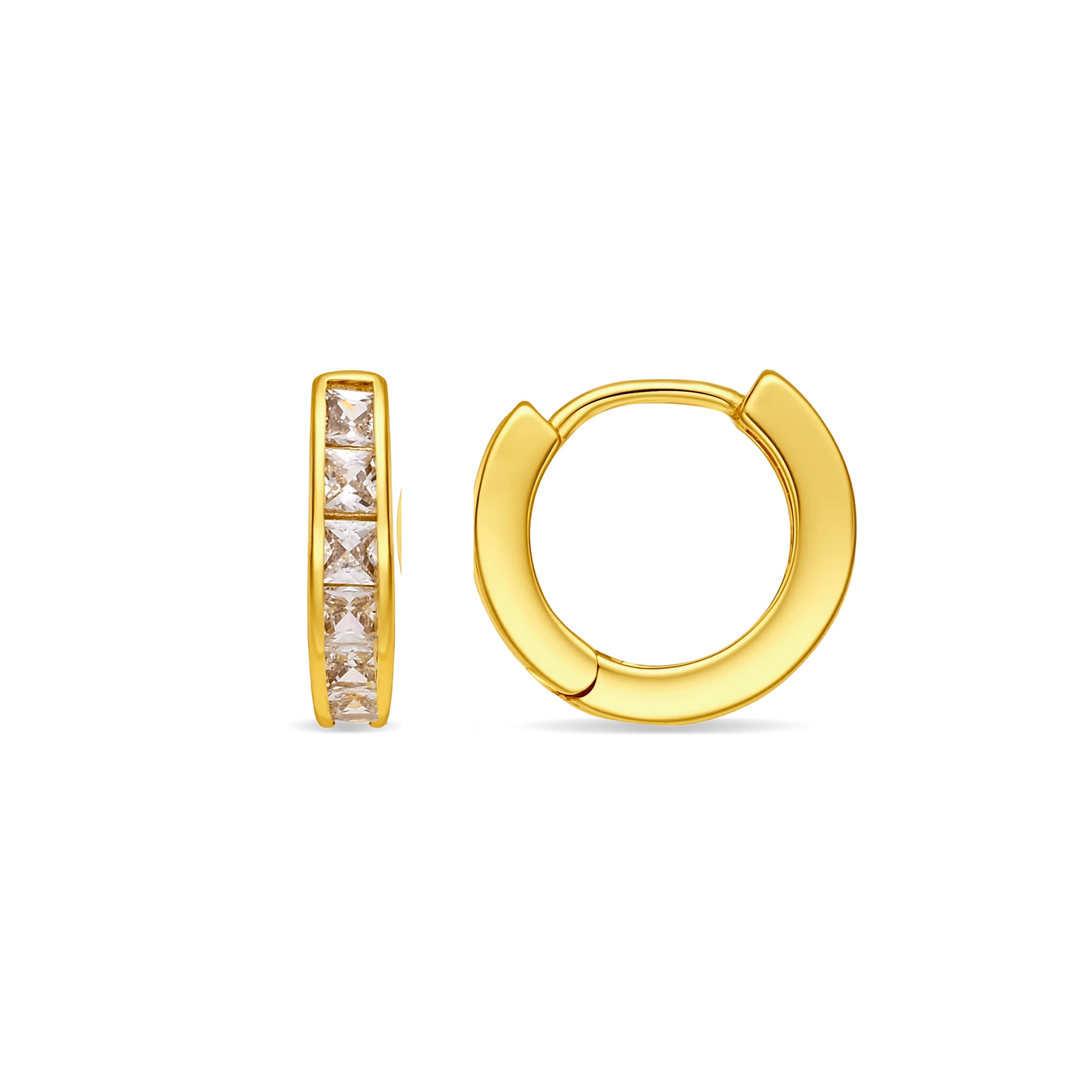 Pendientes de Circonita Brillante acabado en oro amarillo de 18k - Kuni