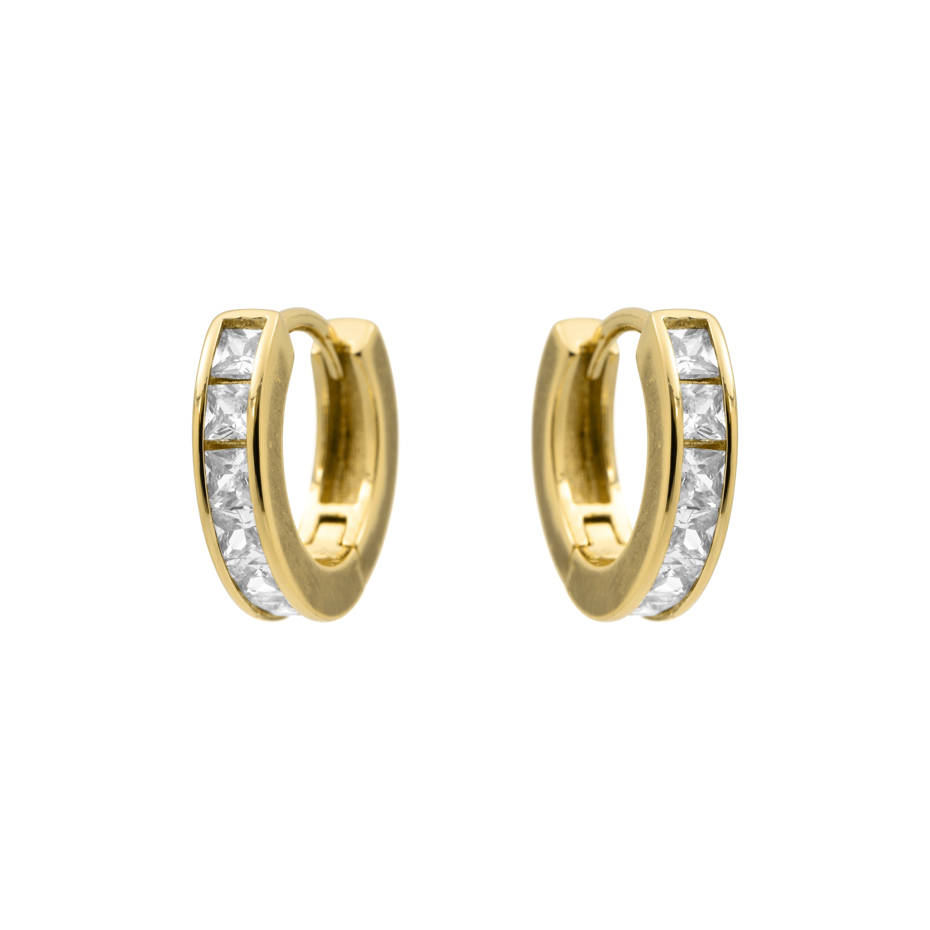 Pendientes de Circonita Brillante acabado en oro amarillo de 18k - Kuni