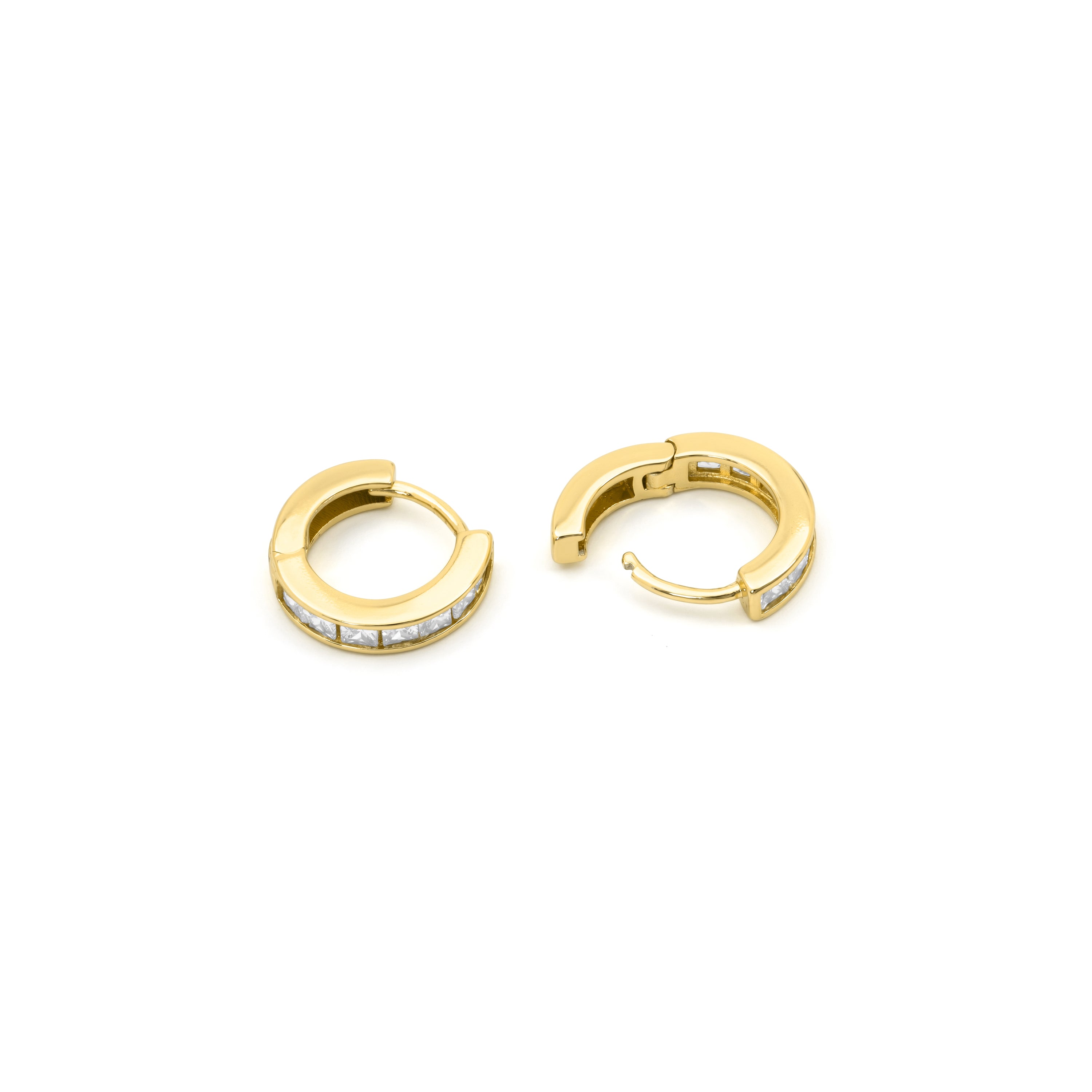 Pendientes de Circonita Brillante acabado en oro amarillo de 18k - Kuni