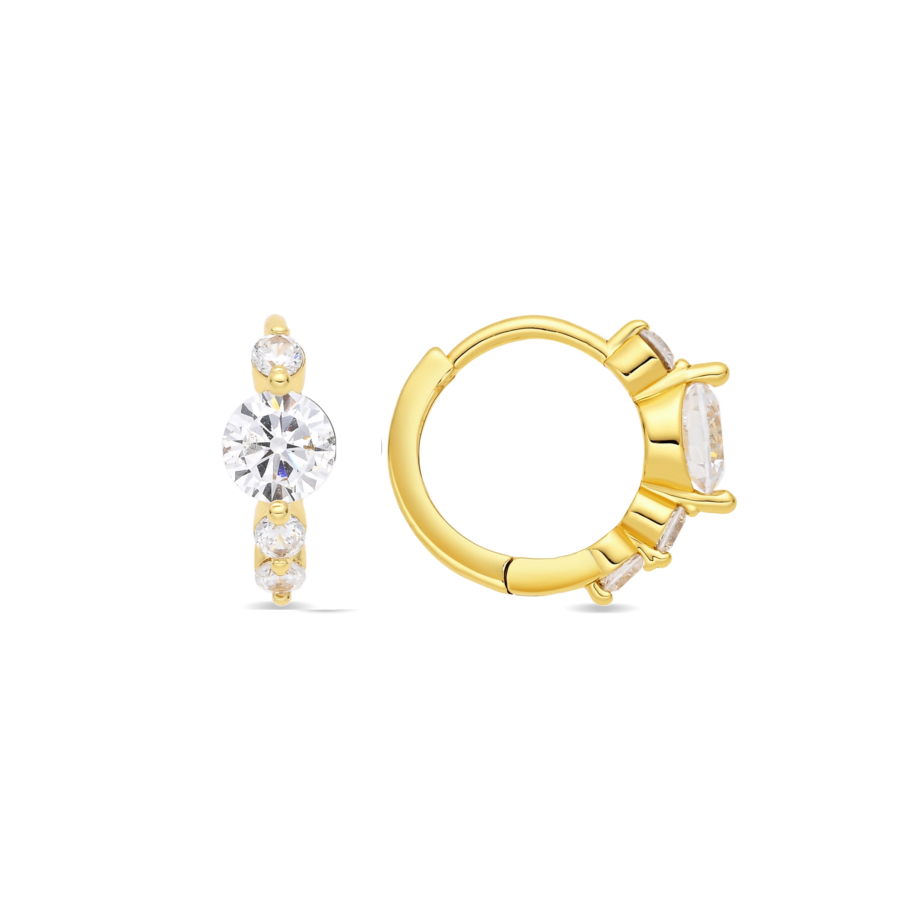 Pendientes de Circonita Brillante acabado en oro amarillo de 18k - Marail