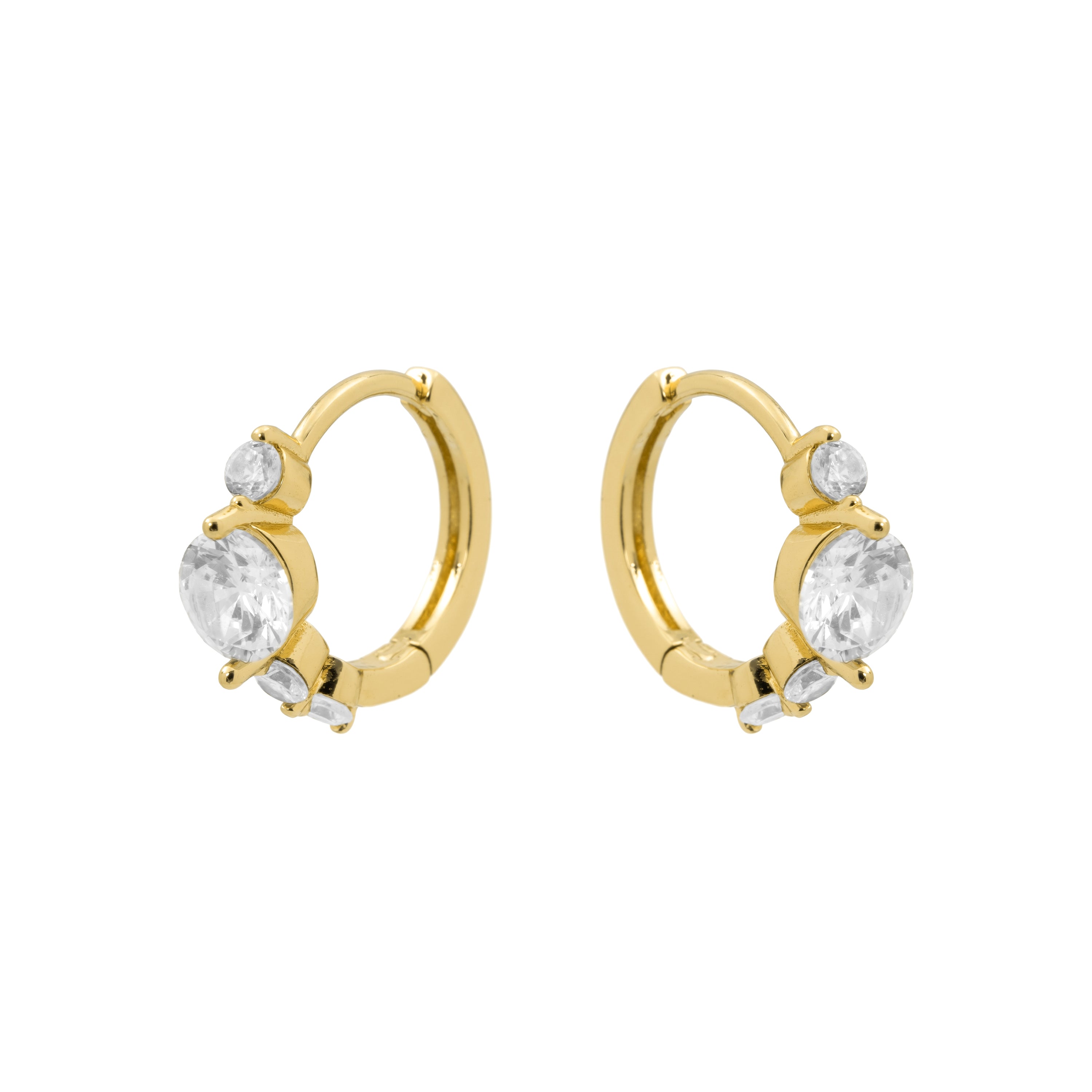 Pendientes de Circonita Brillante acabado en oro amarillo de 18k - Marail