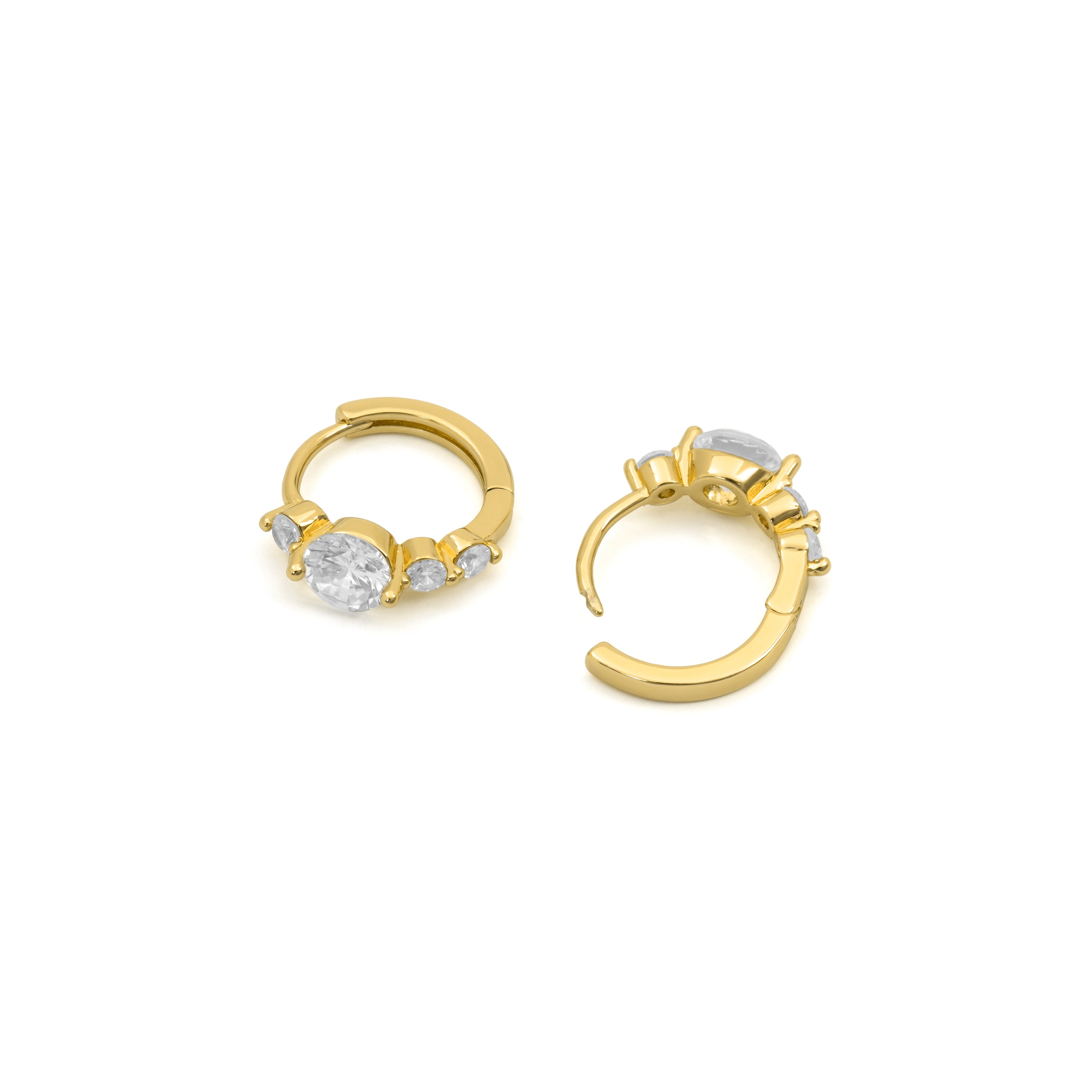 Pendientes de Circonita Brillante acabado en oro amarillo de 18k - Marail