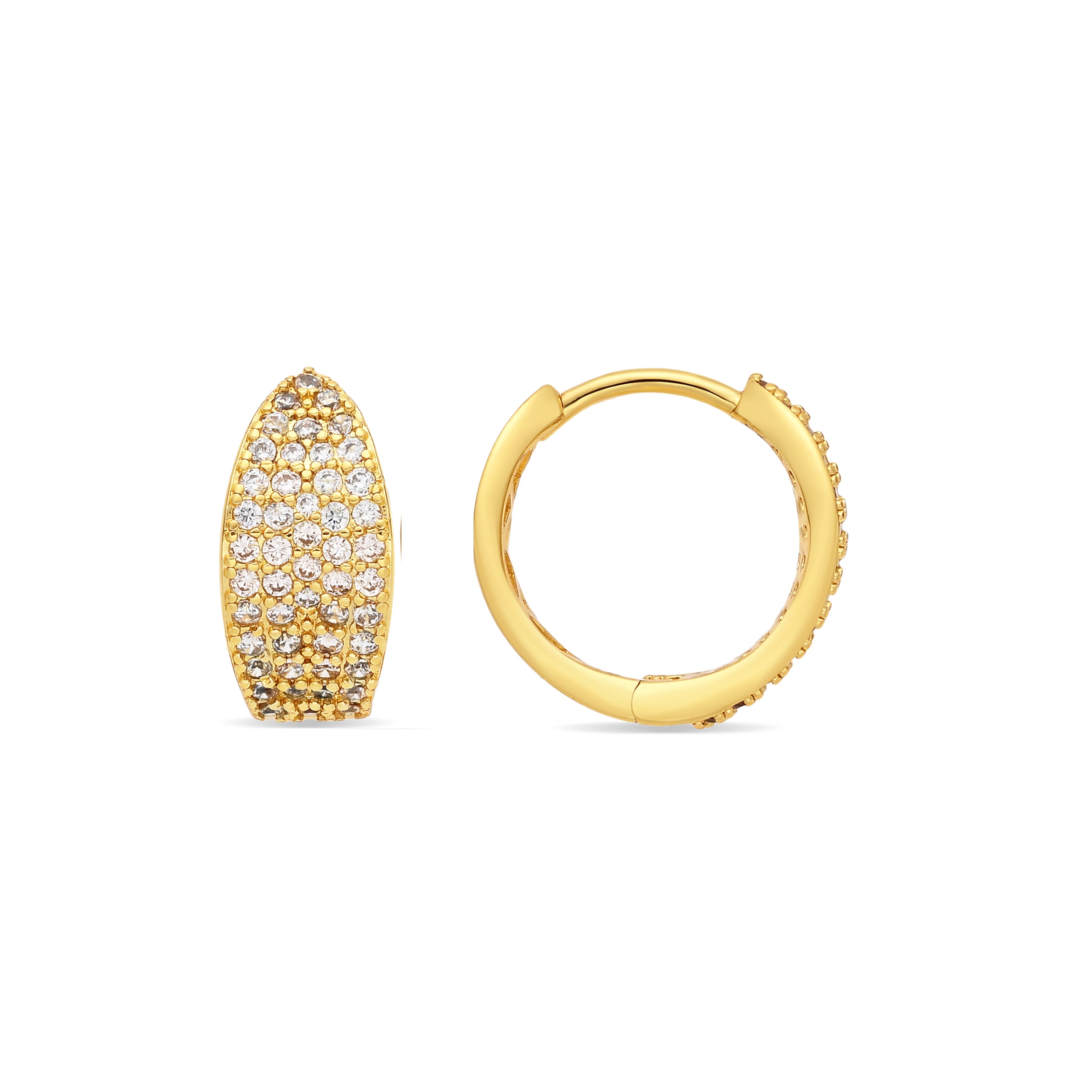 Pendientes de Circonita Brillante acabado en oro amarillo de 18k - Heran