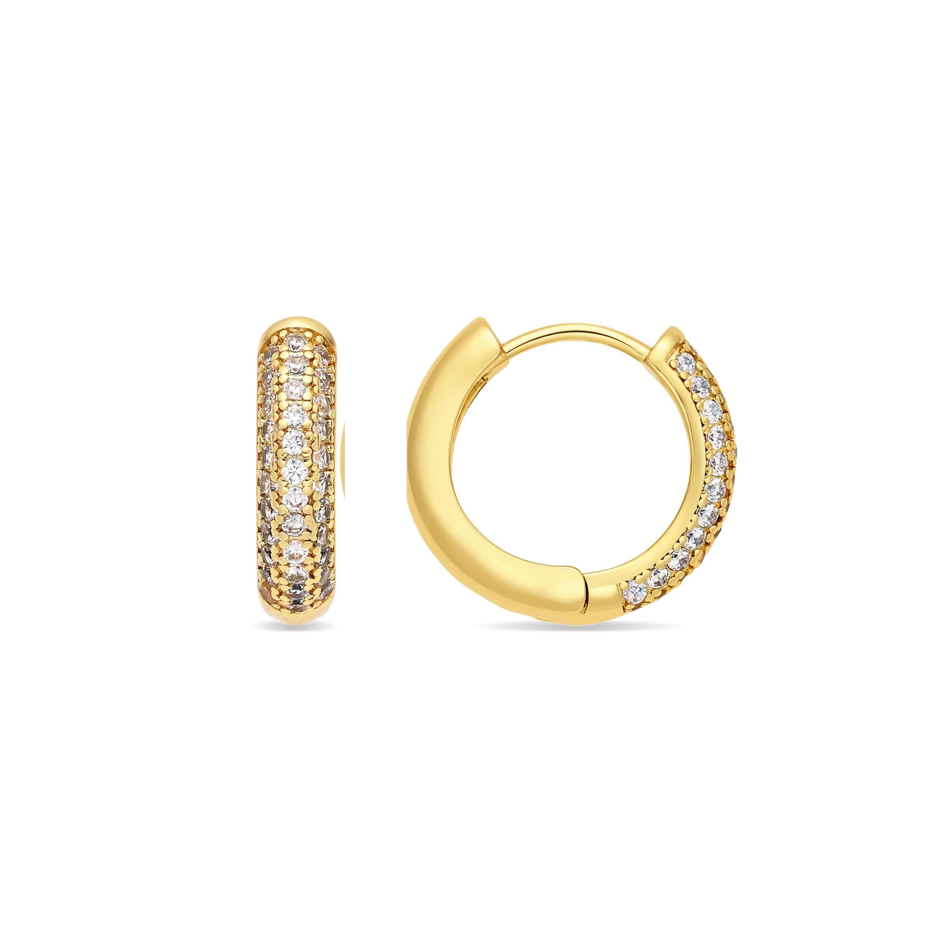 Pendientes de Circonita Brillante acabado en oro amarillo de 18k - Monmah