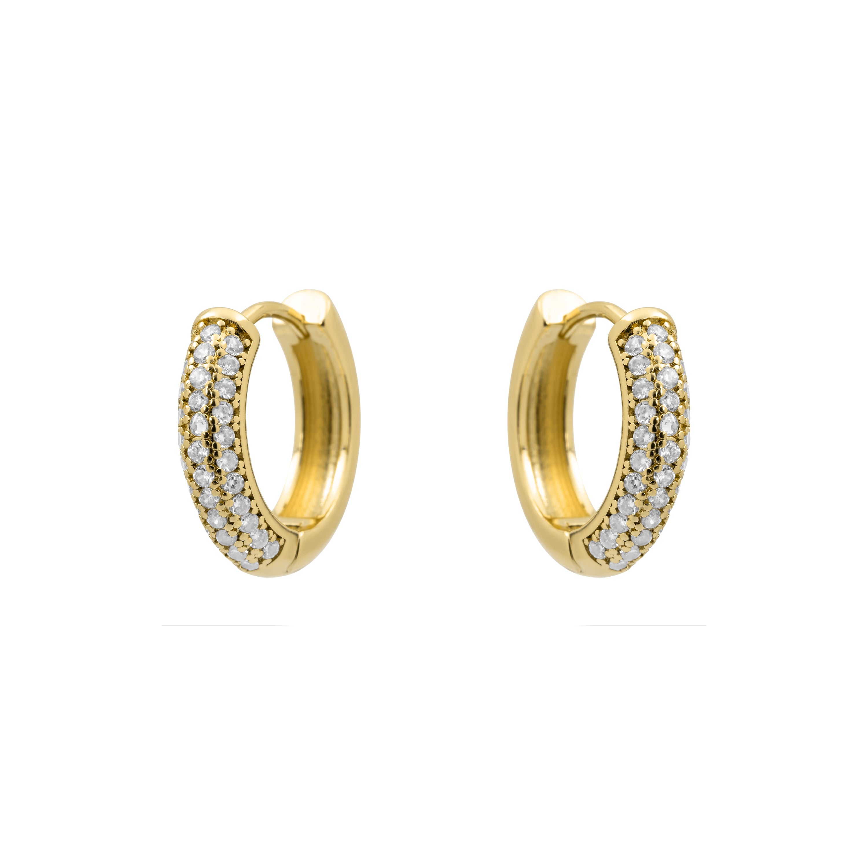 Pendientes de Circonita Brillante acabado en oro amarillo de 18k - Monmah