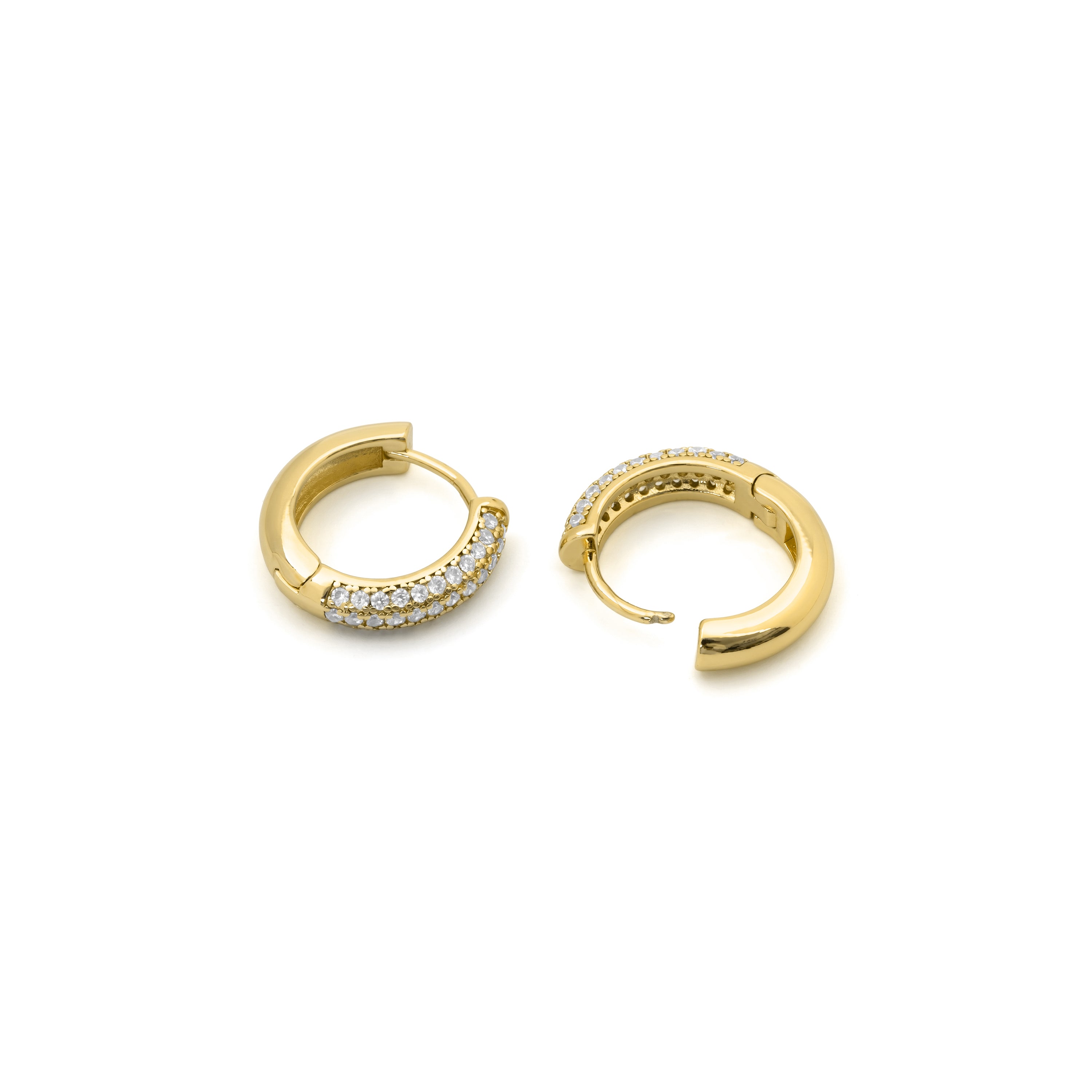 Pendientes de Circonita Brillante acabado en oro amarillo de 18k - Monmah