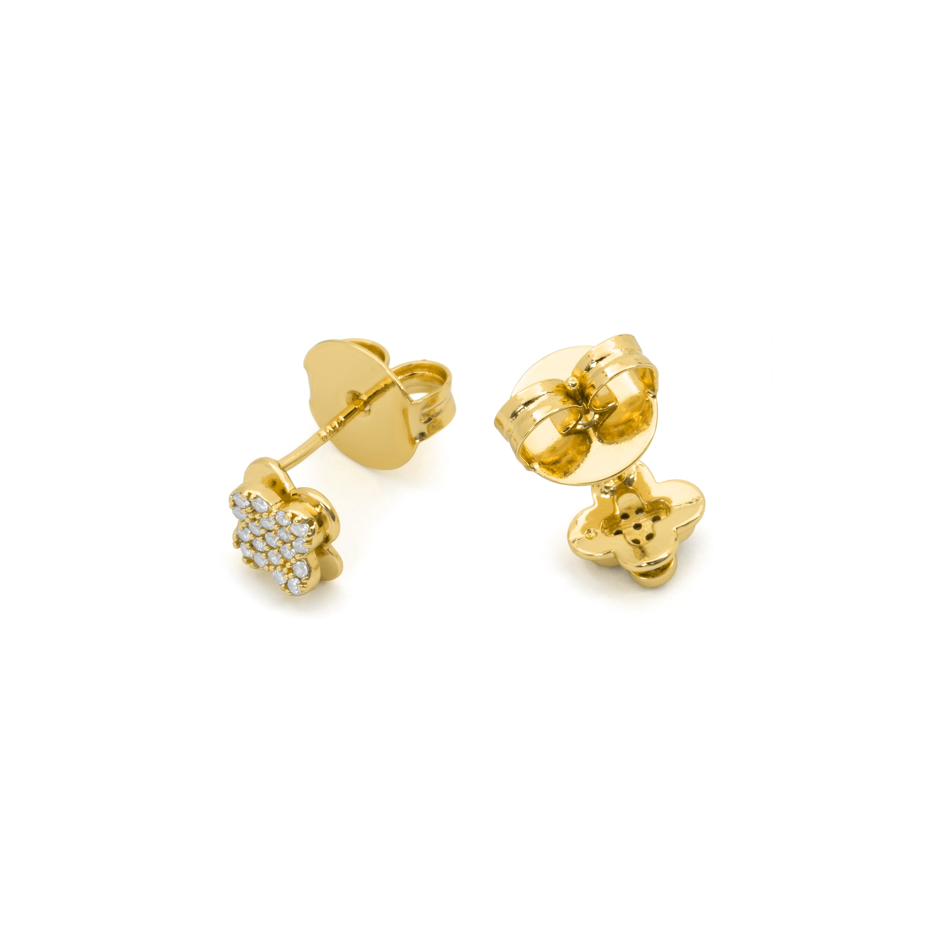 Pendientes de Circonita Brillante acabado en oro amarillo de 18k - Nadoom