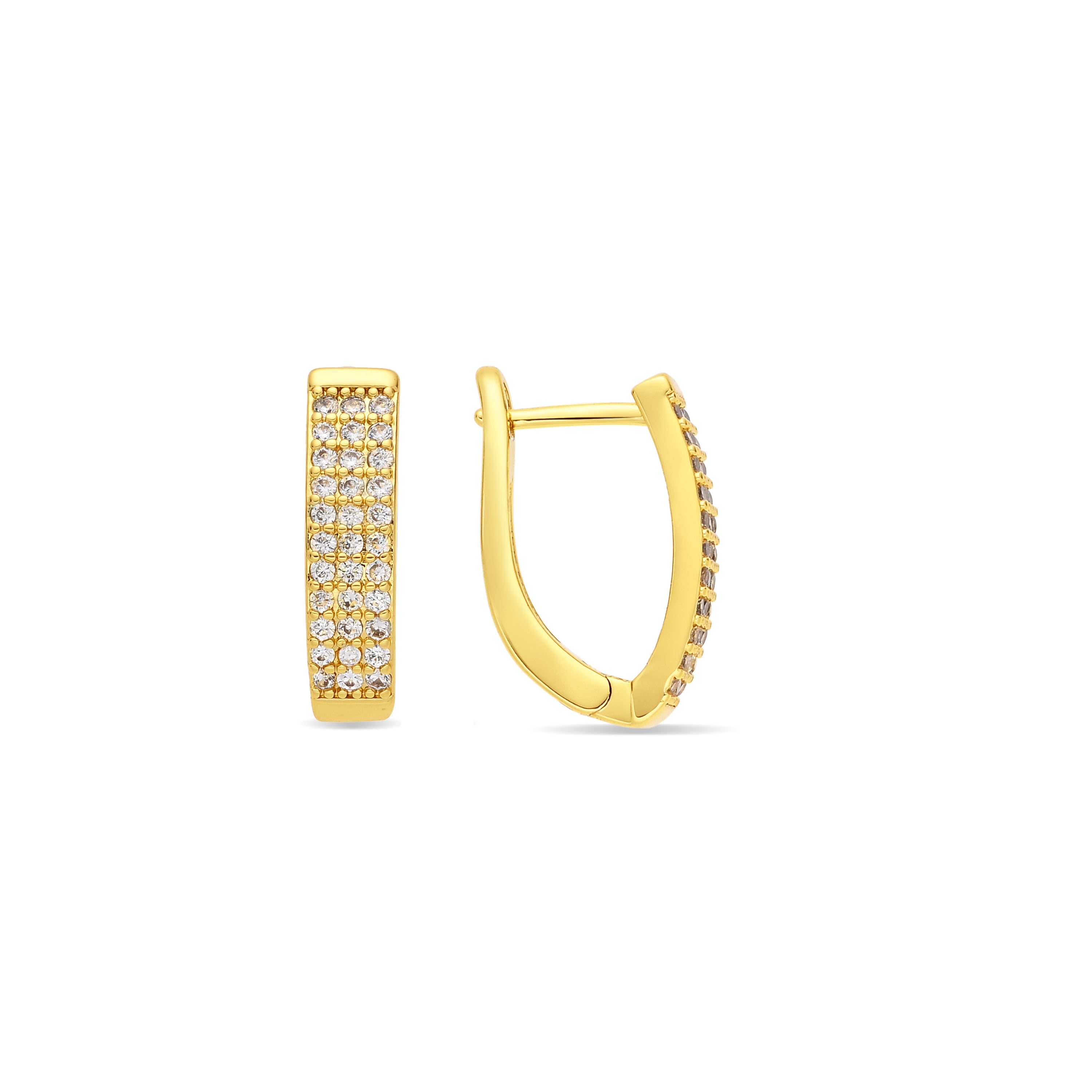 Pendientes de Circonita Brillante acabado en oro amarillo de 18k - Tedira