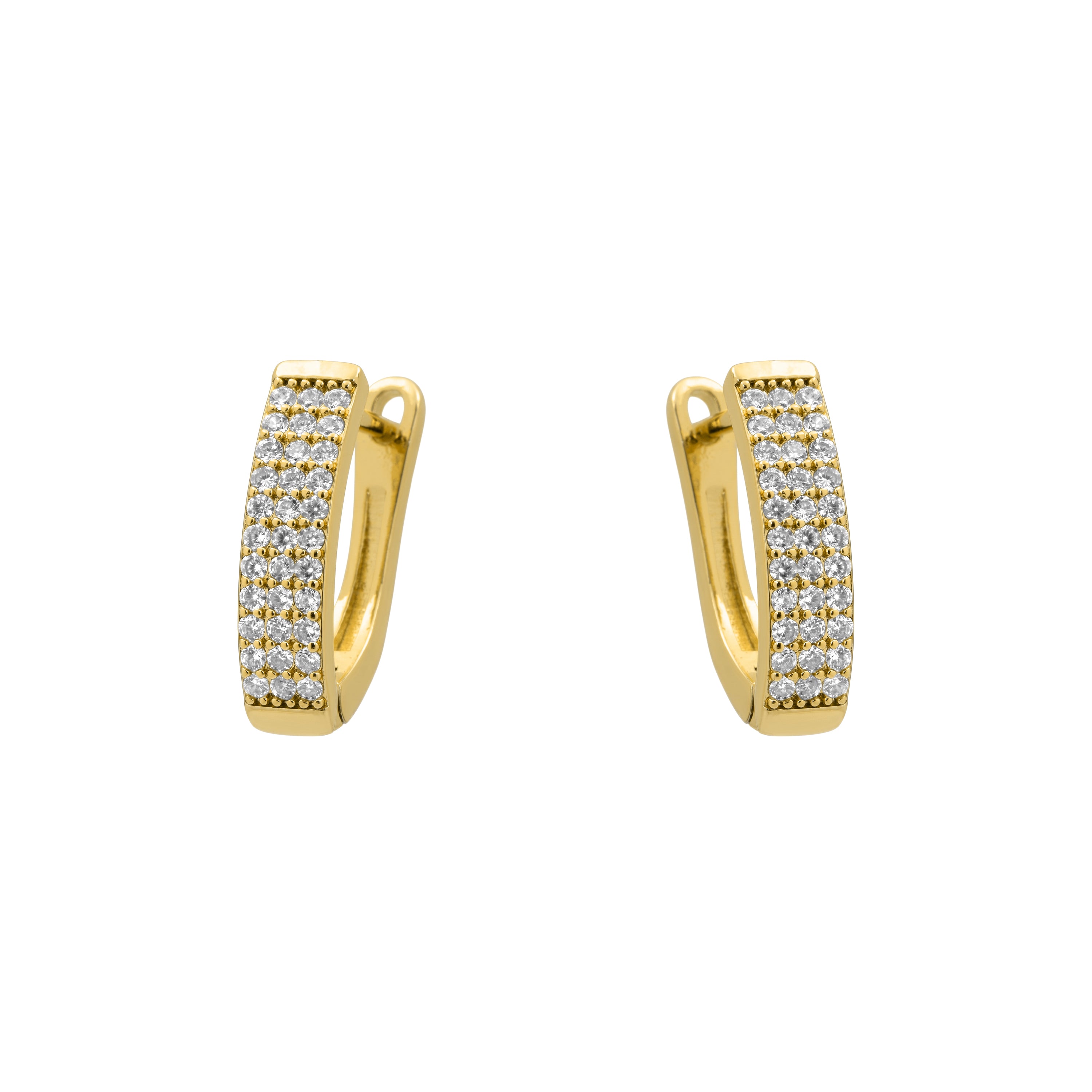 Pendientes de Circonita Brillante acabado en oro amarillo de 18k - Tedira